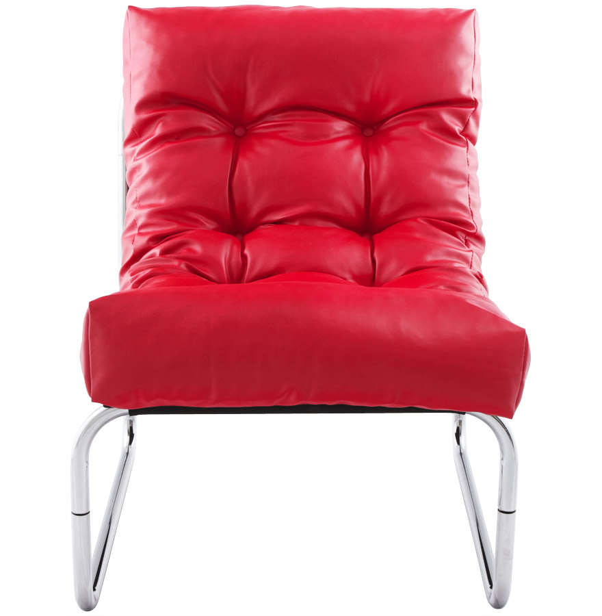 Alterego Armchair LOFT Frame Colour Chrome Seat Red
