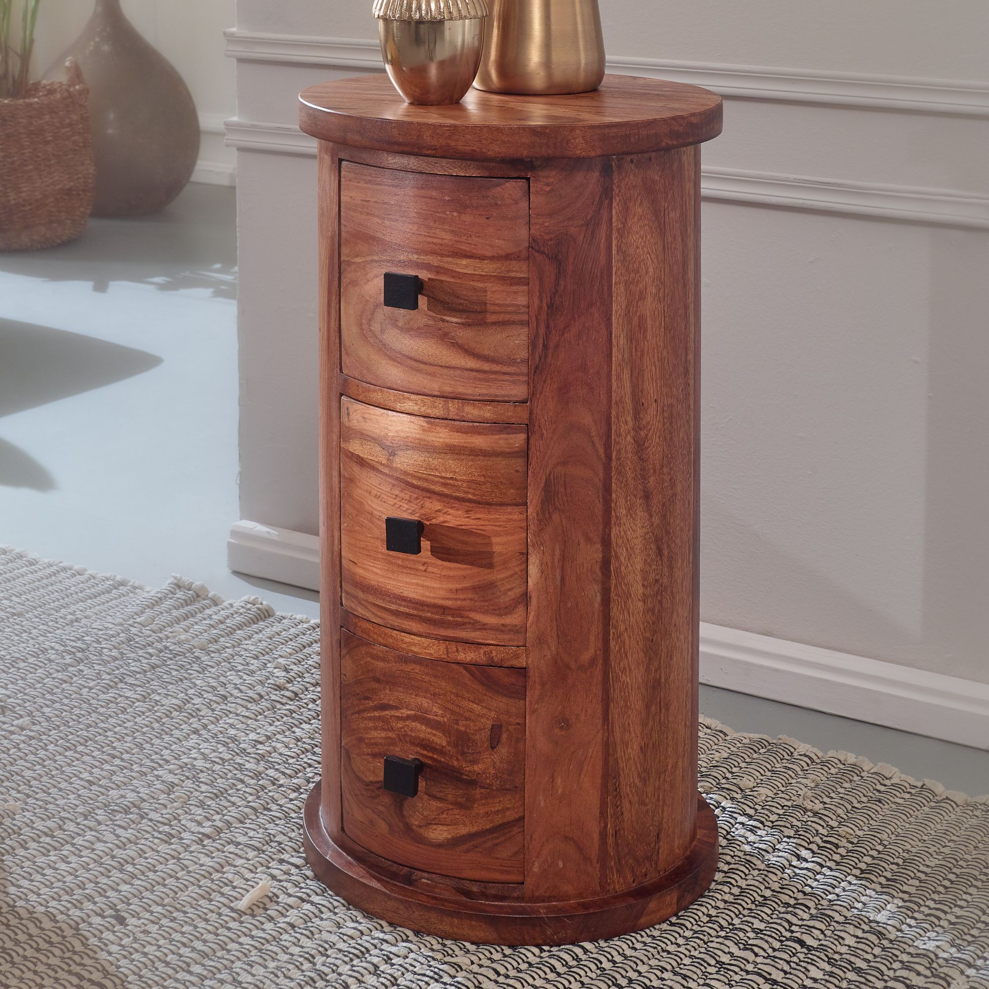 Design sideboard sheesham solid wood 35x65x35 cm