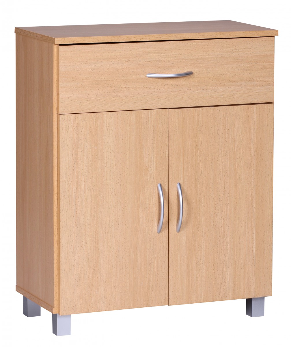 Lena beech  with 1 drawer & 2 doors 60 x 75 x 30 cm