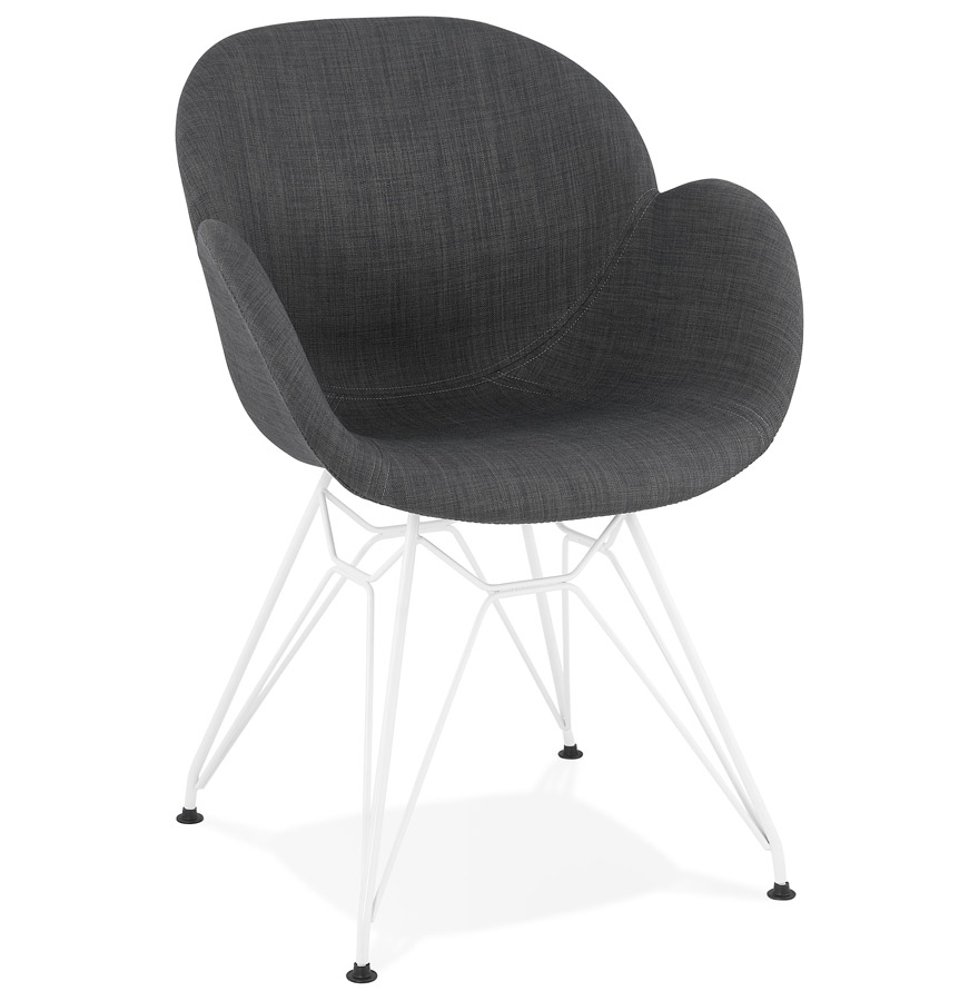 Alterego Armchair ATOL Frame Colour White Seat Dark Grey