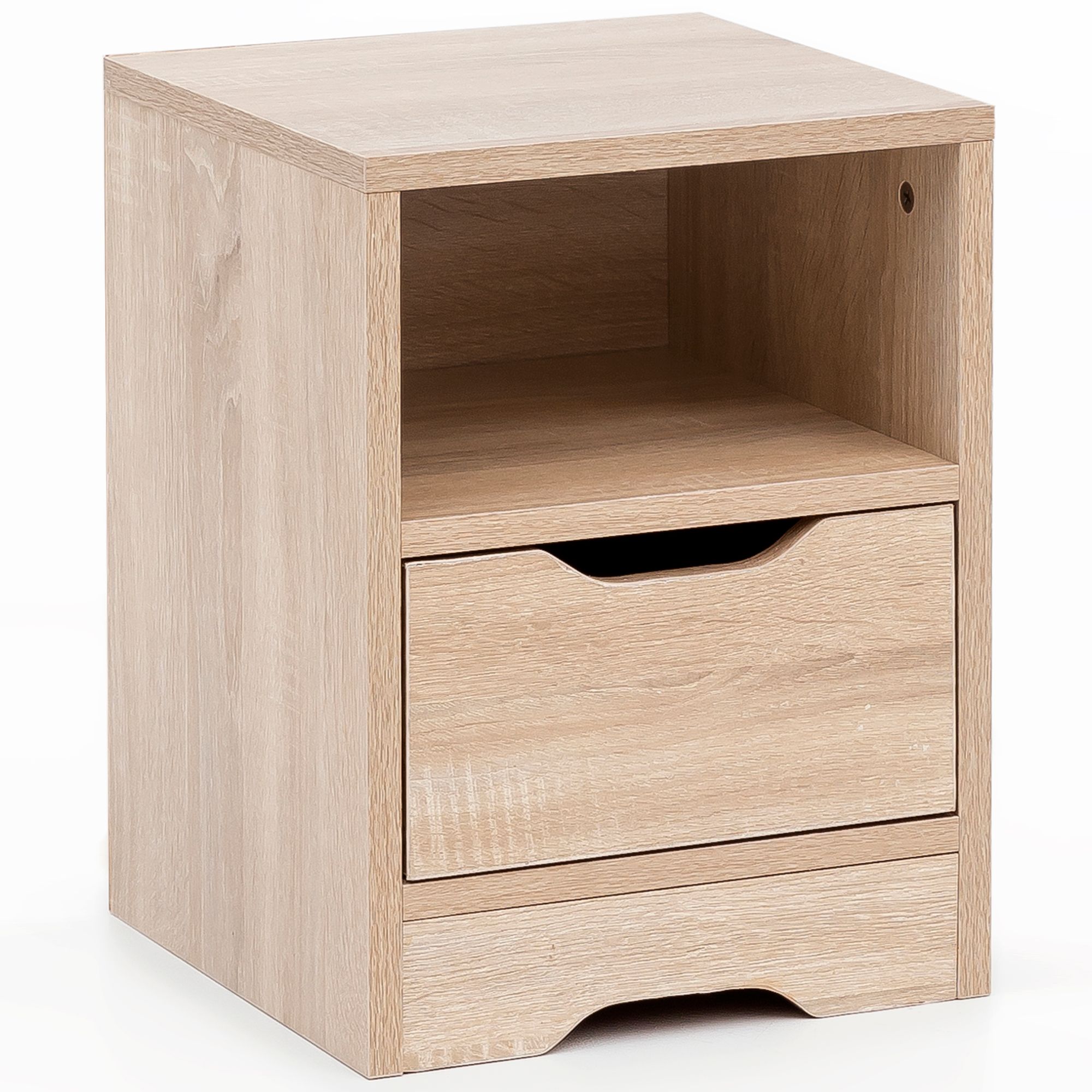Nightstand Sonoma 31x43x31 cm | 1 Drawer & Storage Compartment | Modern Bedside Table