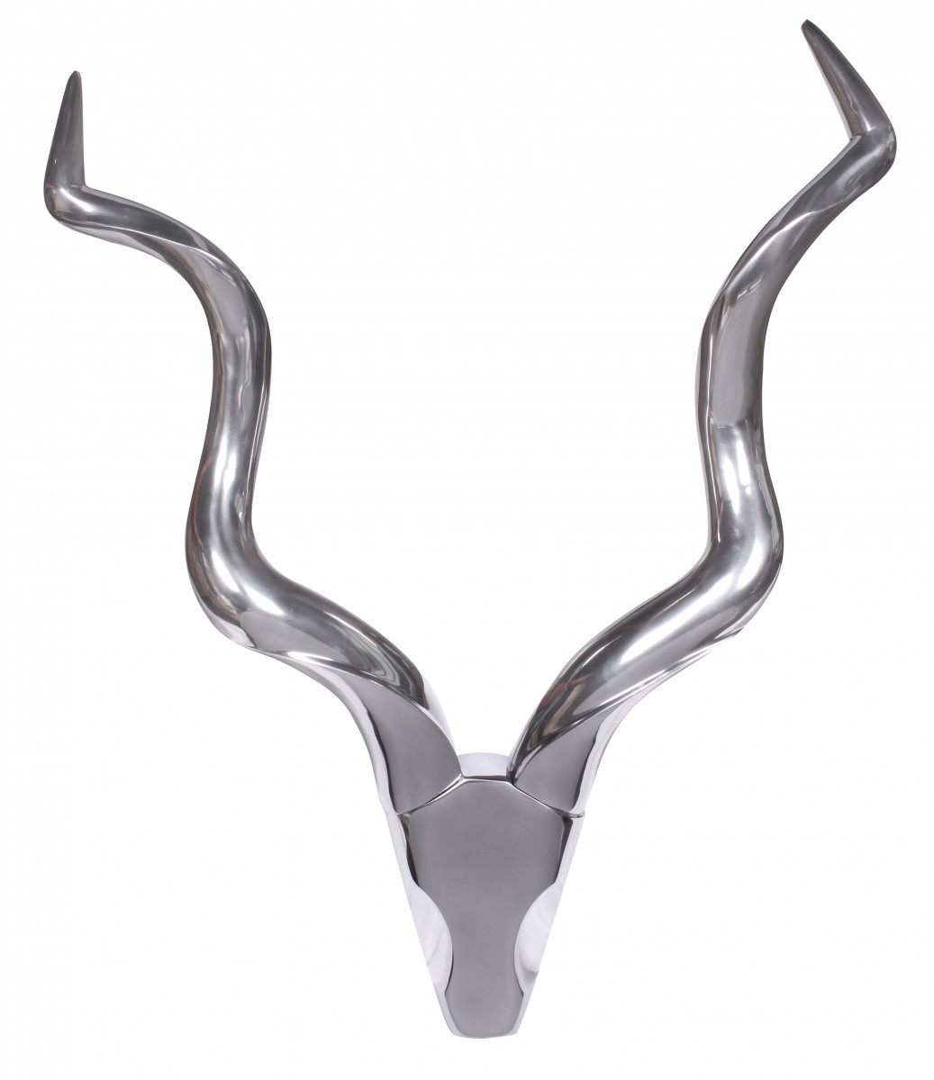 Stag l wall decoration deer 80cm aluminum aluminum silver aluminum wall decoration antler design decoration