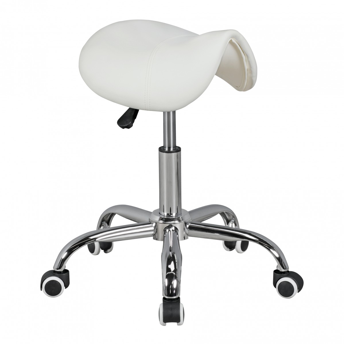 Saddle stool curve white esthetician stool height adjustable barber stool imitation leather swivel stools swivel stool with wheels