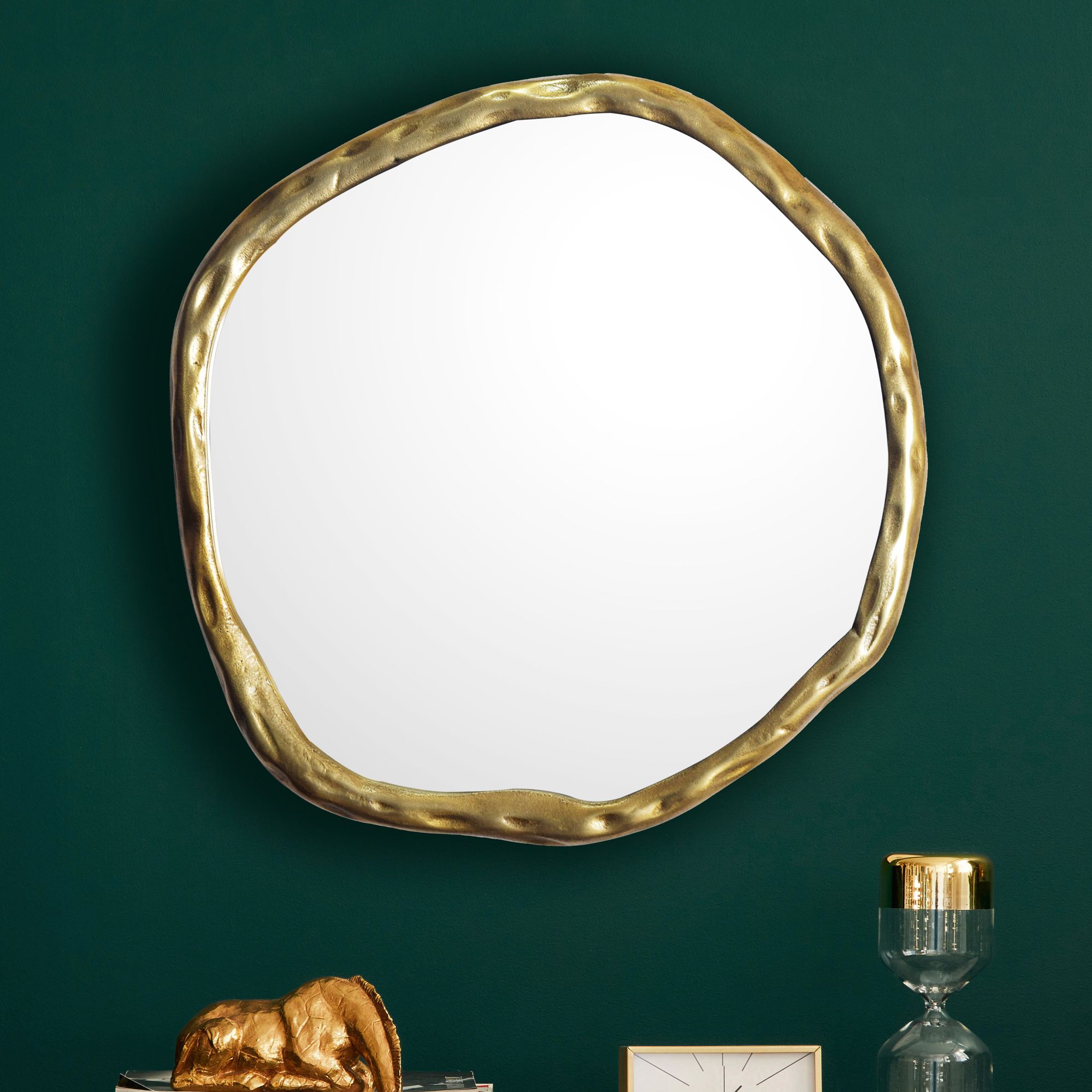 Asymmetrical Wall Mirror | Gold Aluminum | 60 x 60 cm