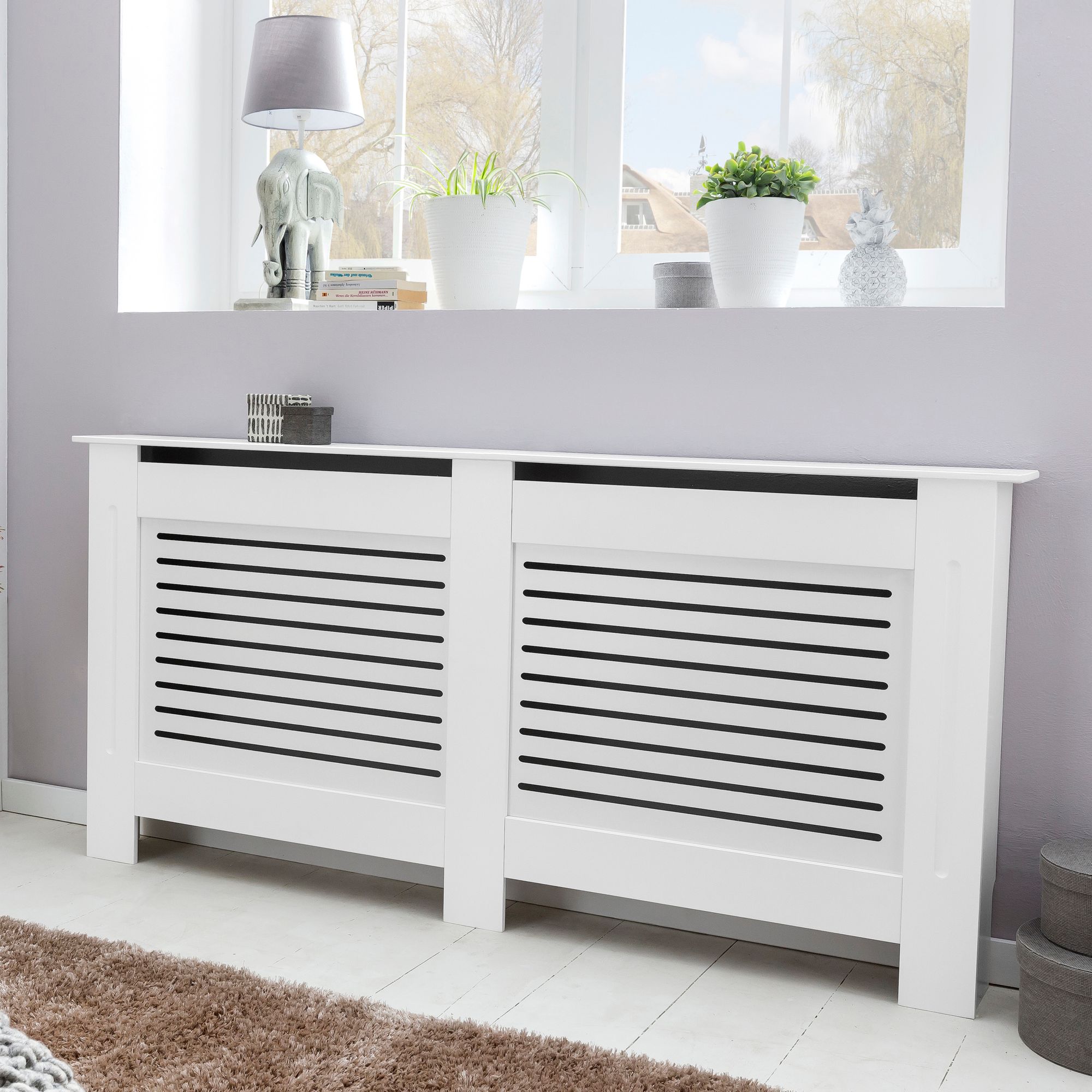 Design radiator cover wl5.744 white matt lacquered 78x82x19 cm