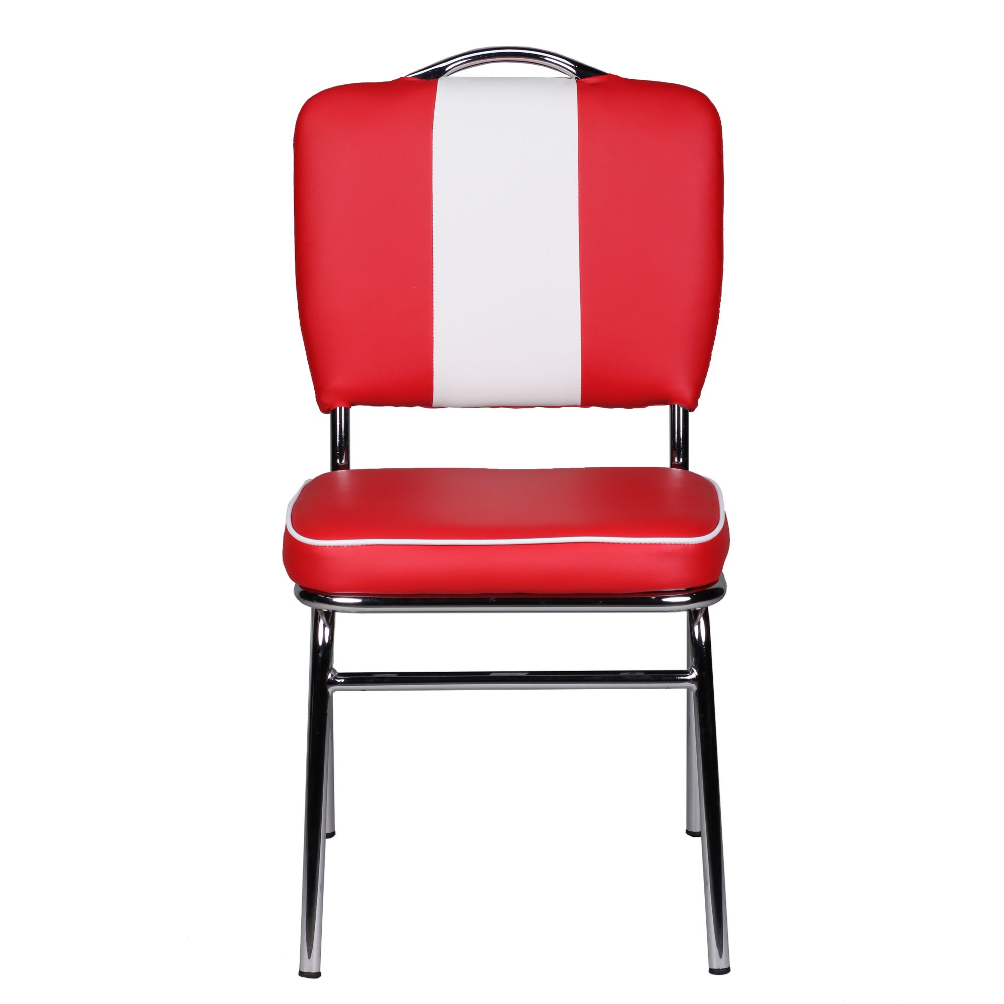 American Diner Retro Dining Chair 50s | Red and White | 90x47x45 cm