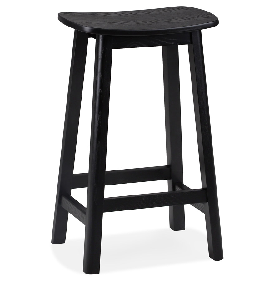 'DUMAS MINI' mid-height snack stool in black wood