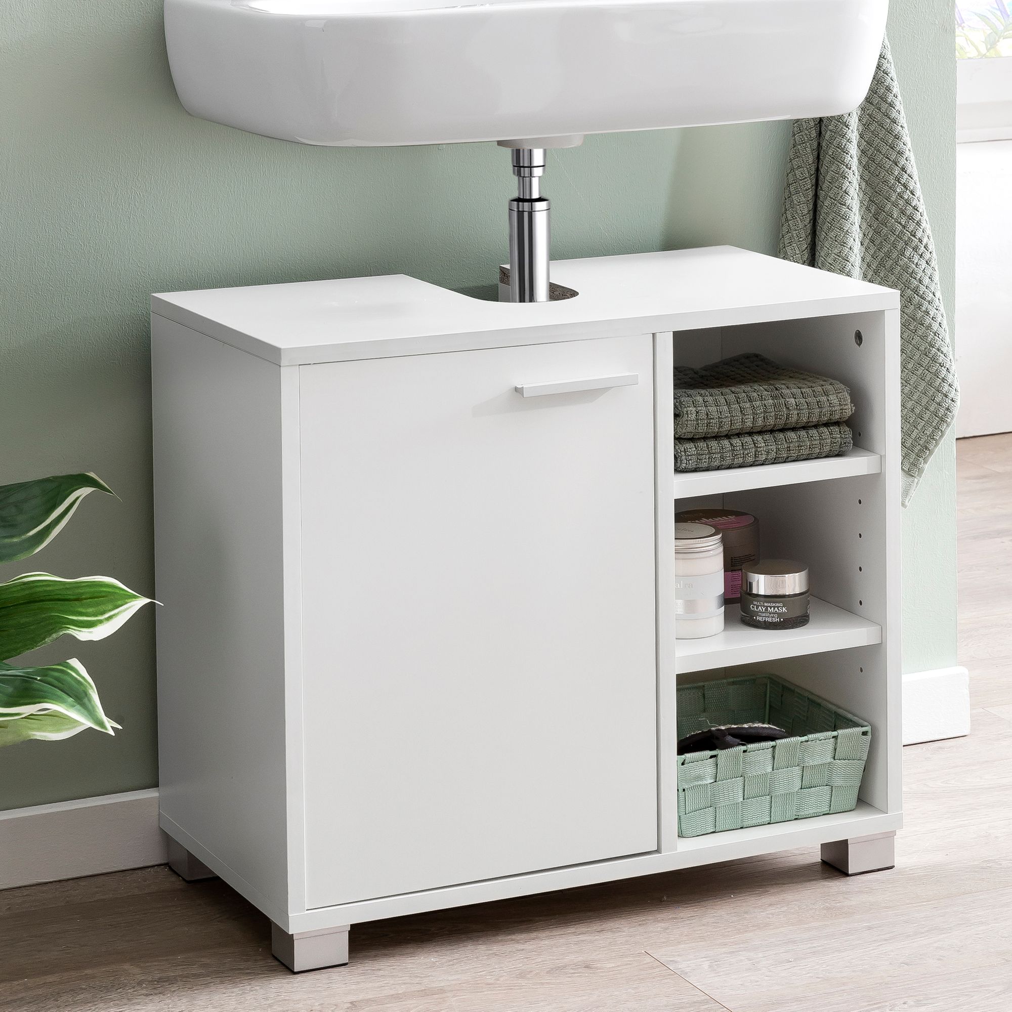 Washbasin cabinet wl5.341 60x55x32cm white bathroom cabinet with door
