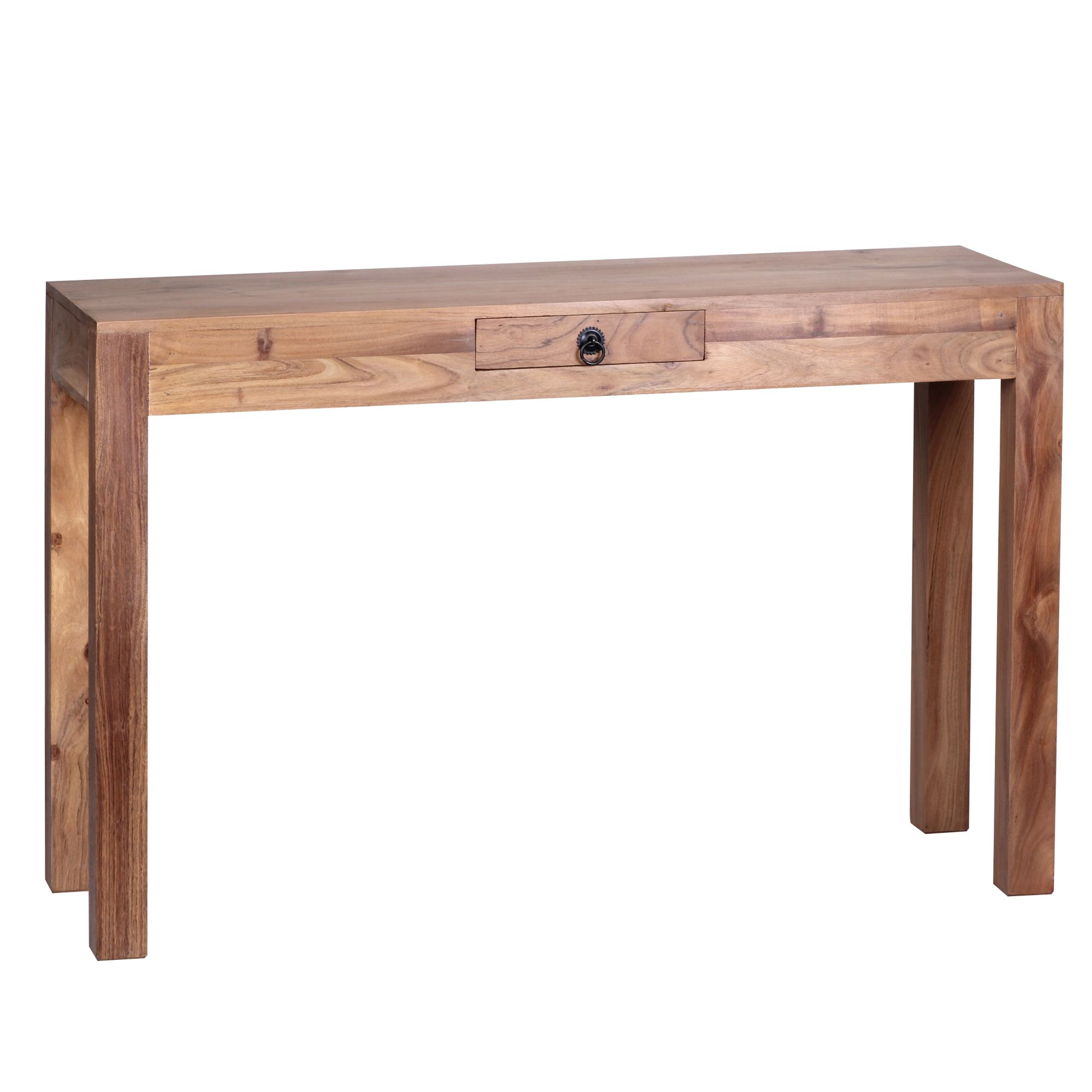 Console table solid wood acacia console with 1 drawer desk 120 x 40 cm country style sideboard