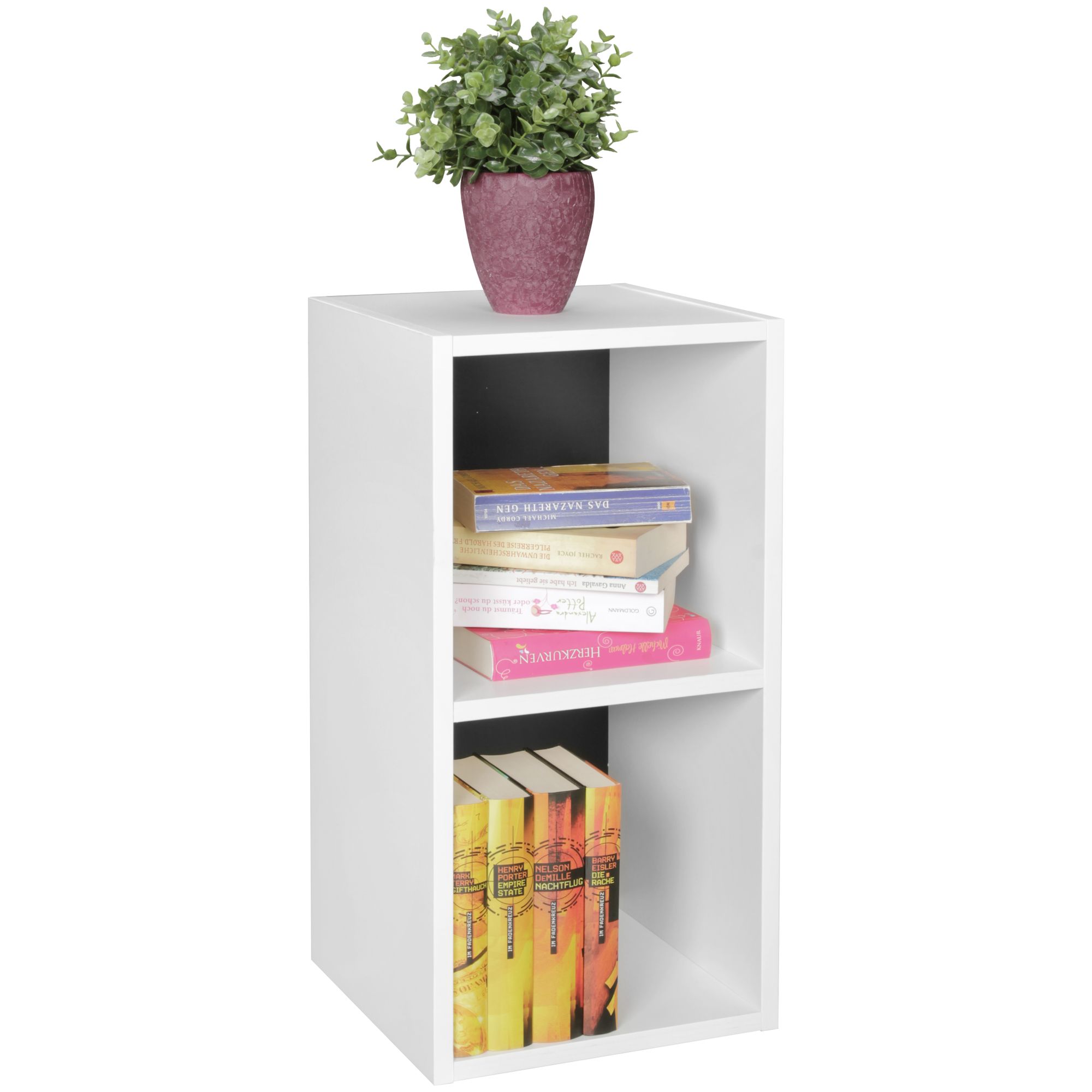 Stand shelf wl5.178 wood 30x60x30 cm modern white black shelf small