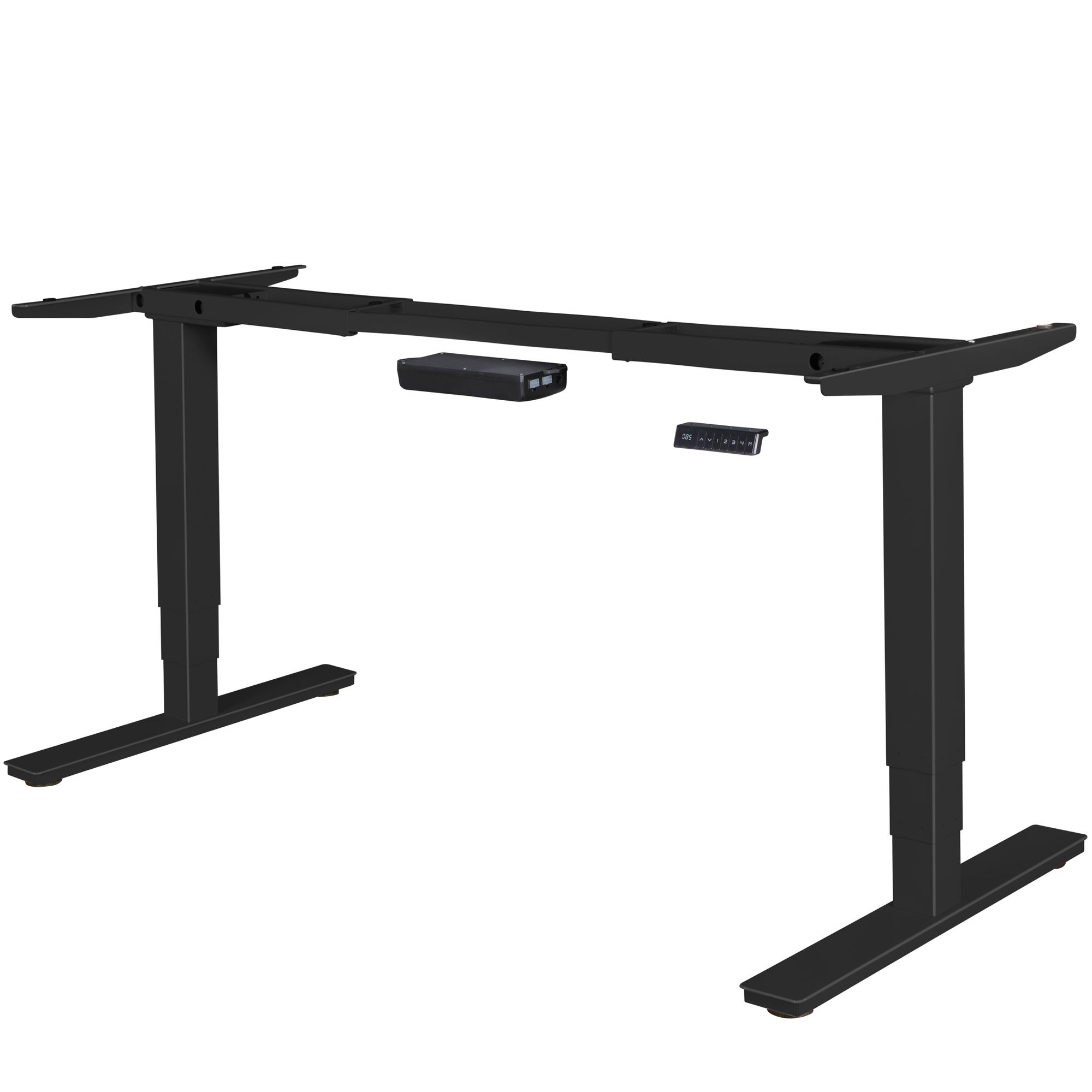 Electrically height-adjustable table frame black frame with memory function, desk frame infinitely height-adjustable from 63 - 128 cm