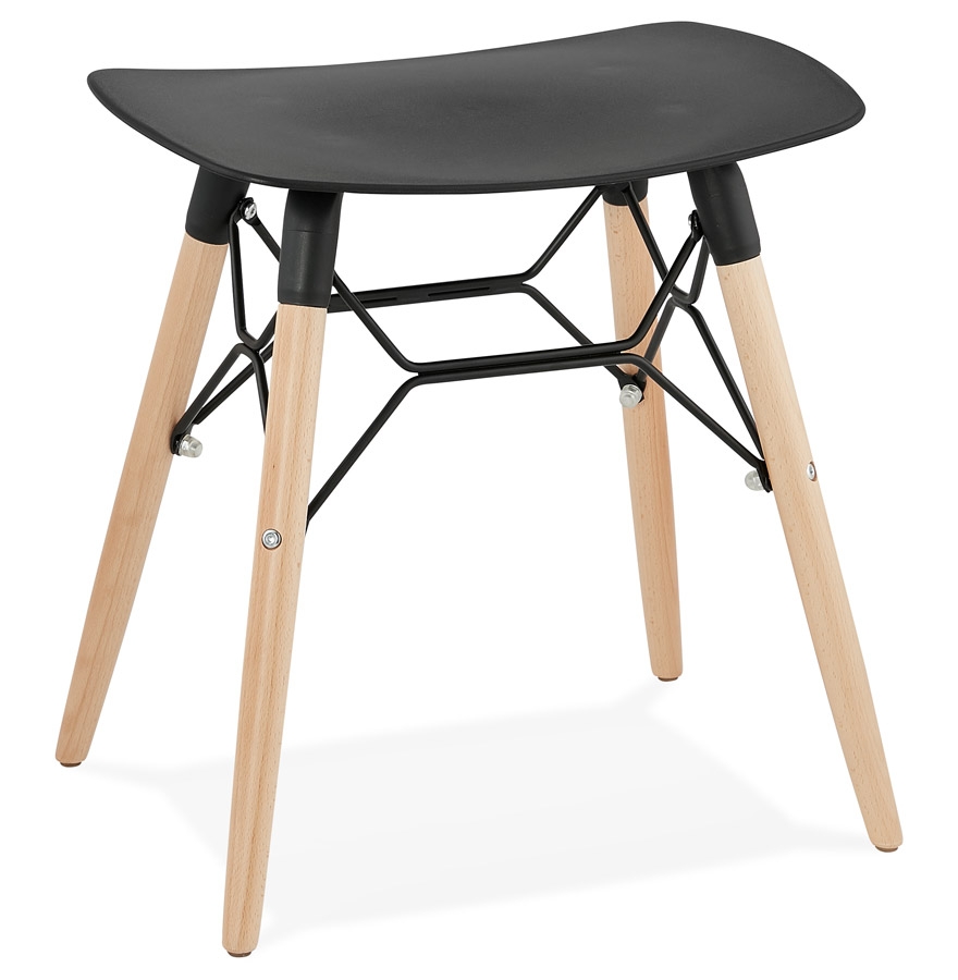 Scandinavian-style black 'ALADDIN' designer low stool