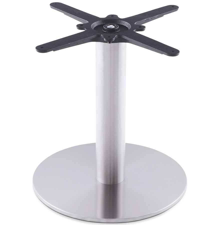 'PLATO' 45 Brushed Steel Table Leg with Round Base