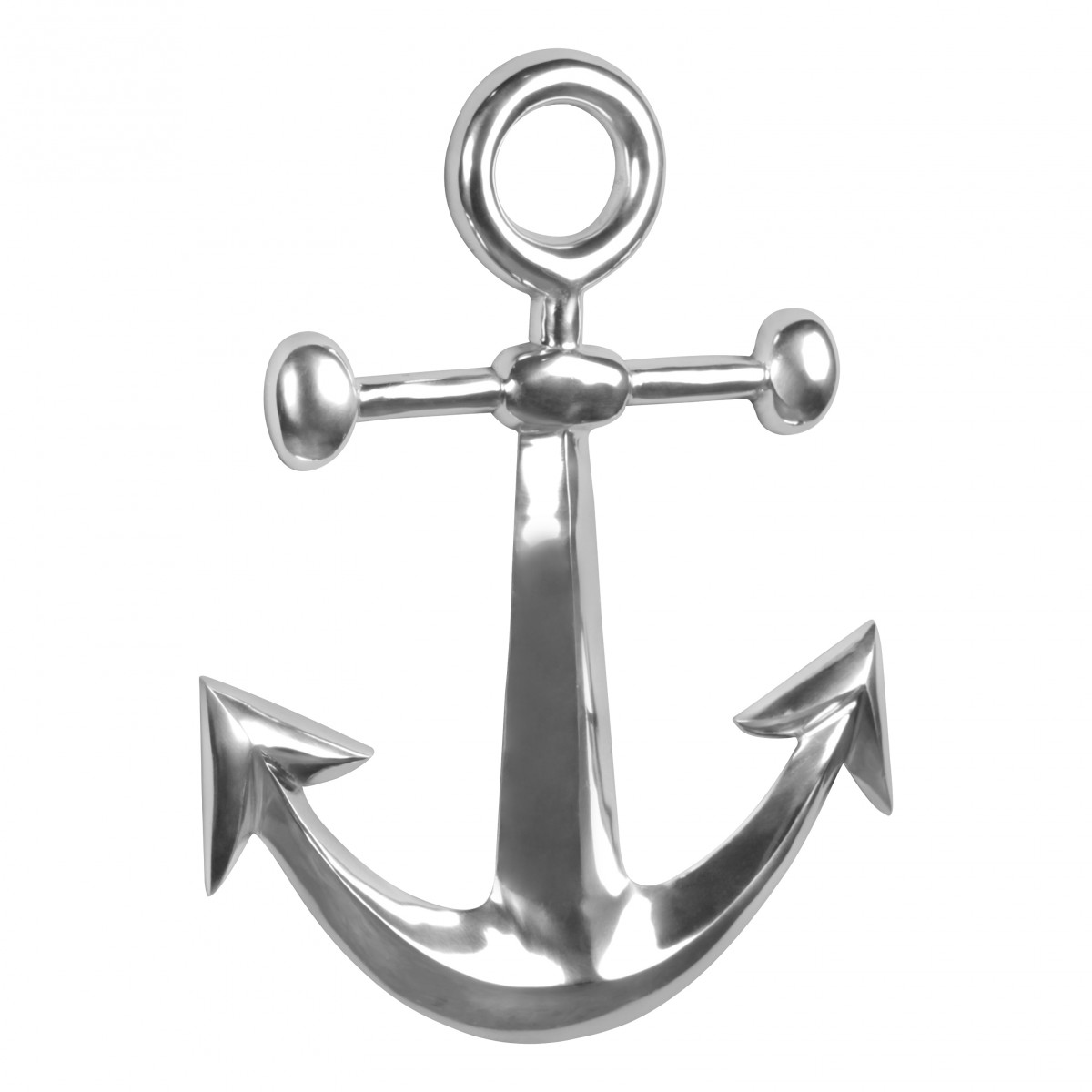 Dekofigur anchor aluminum decoration polished 62.5 cm statue sculpture large alu individually modern xxl maritime