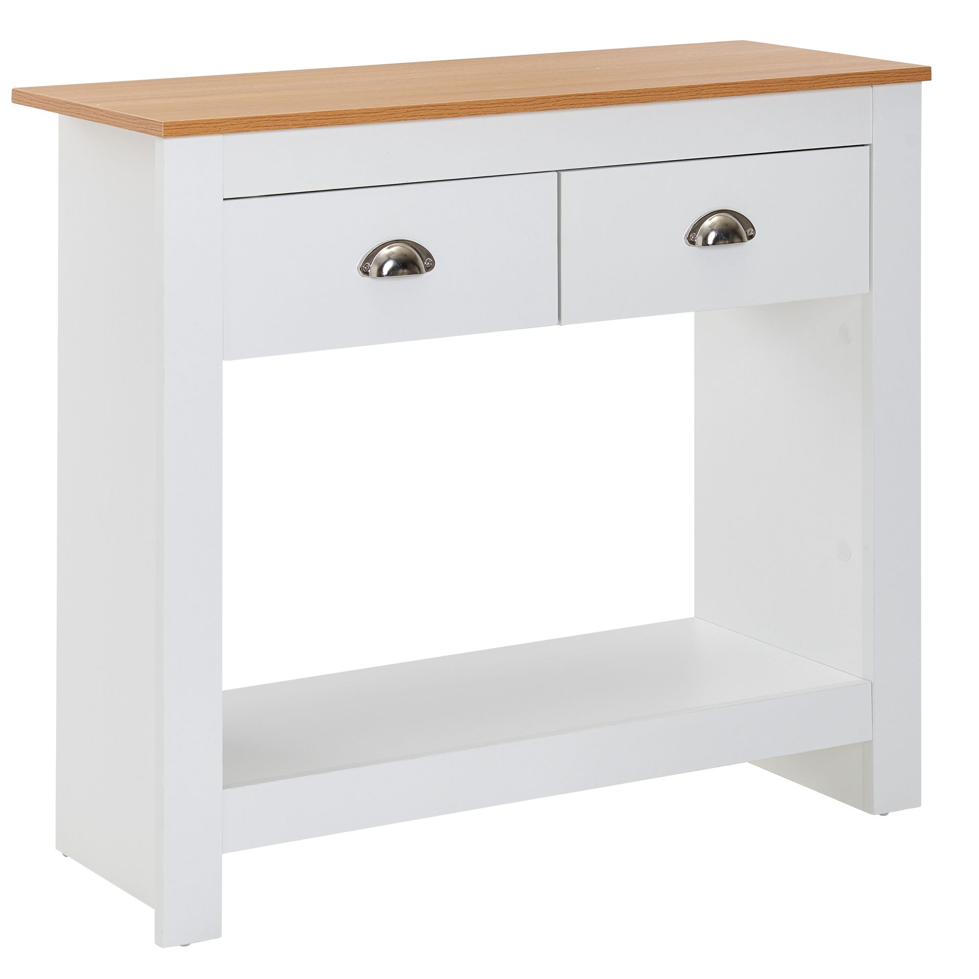 Console table 85x35x76 cm white / oak design sideboard modern narrow