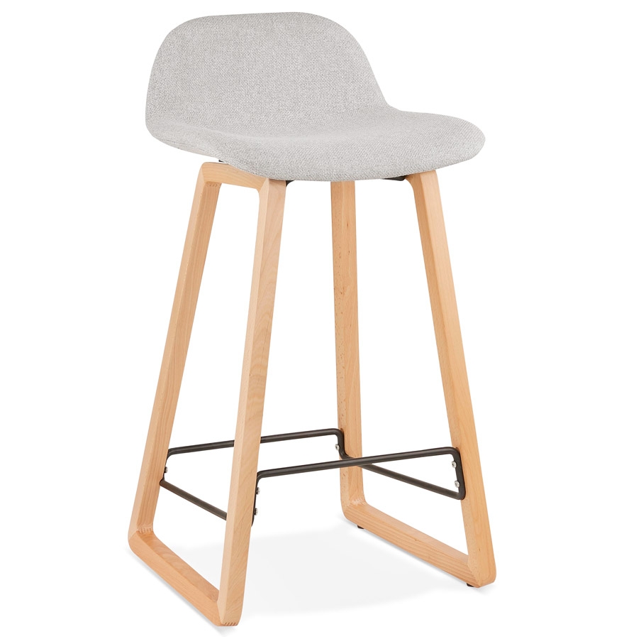 'BALTIK MINI' Scandinavian mid-height snack stool in light grey fabric