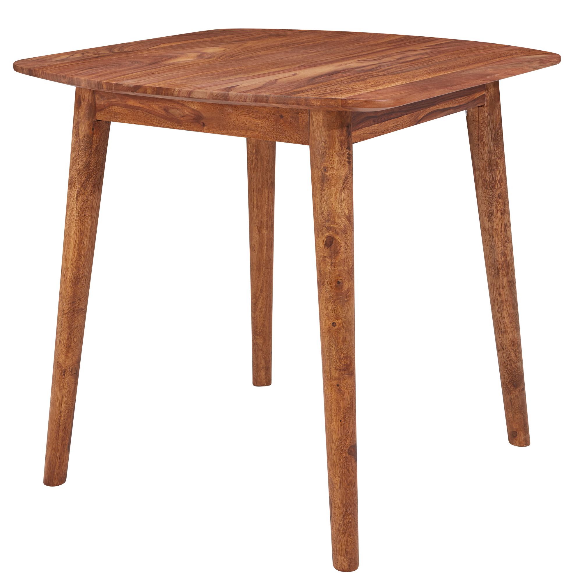 Solid Sheesham Dining Table Brown | 80x78x80 cm | Modern Rustic Style
