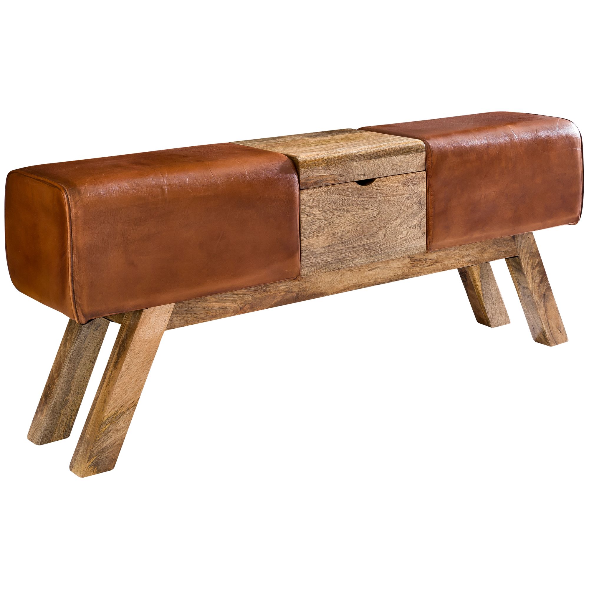 Design bench brown storage box 120 x 29 x 53 cm chest of drawers