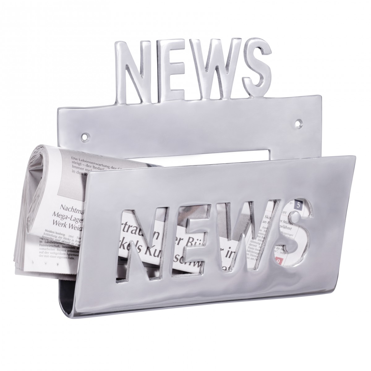 Decorative brochure holder for the wall design newspaper holder news magazine holder made of aluminum color syllable