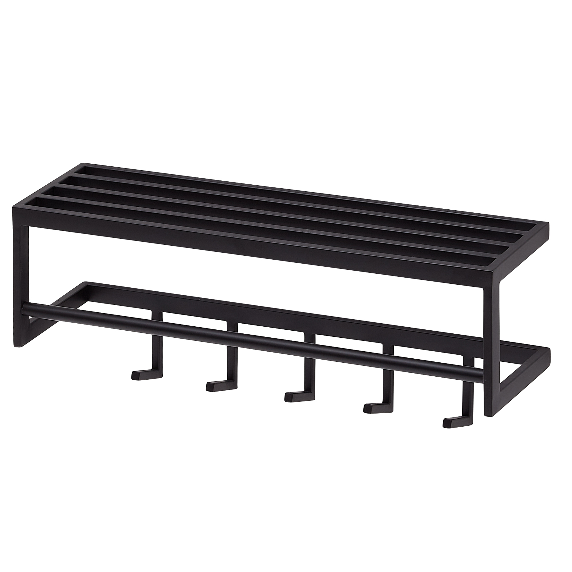 Wall coat rack metal black 70x20x20 cm hall coat rack with shelf