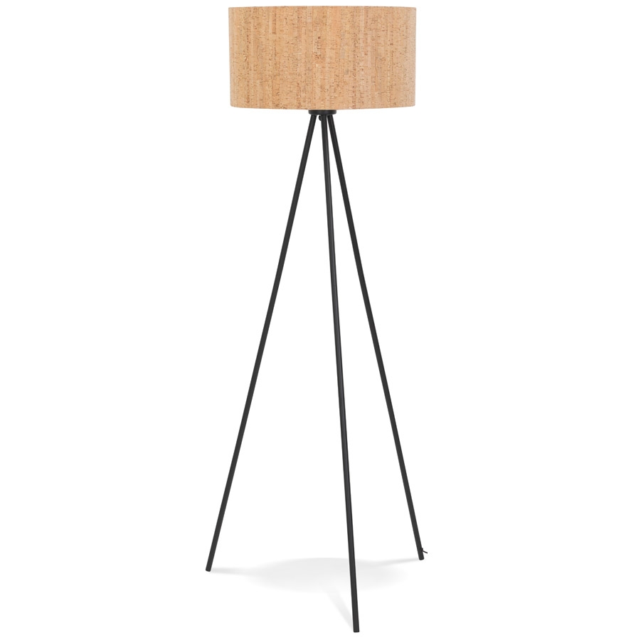 Alterego floor lamp ANTONIO frame colour black colour natural