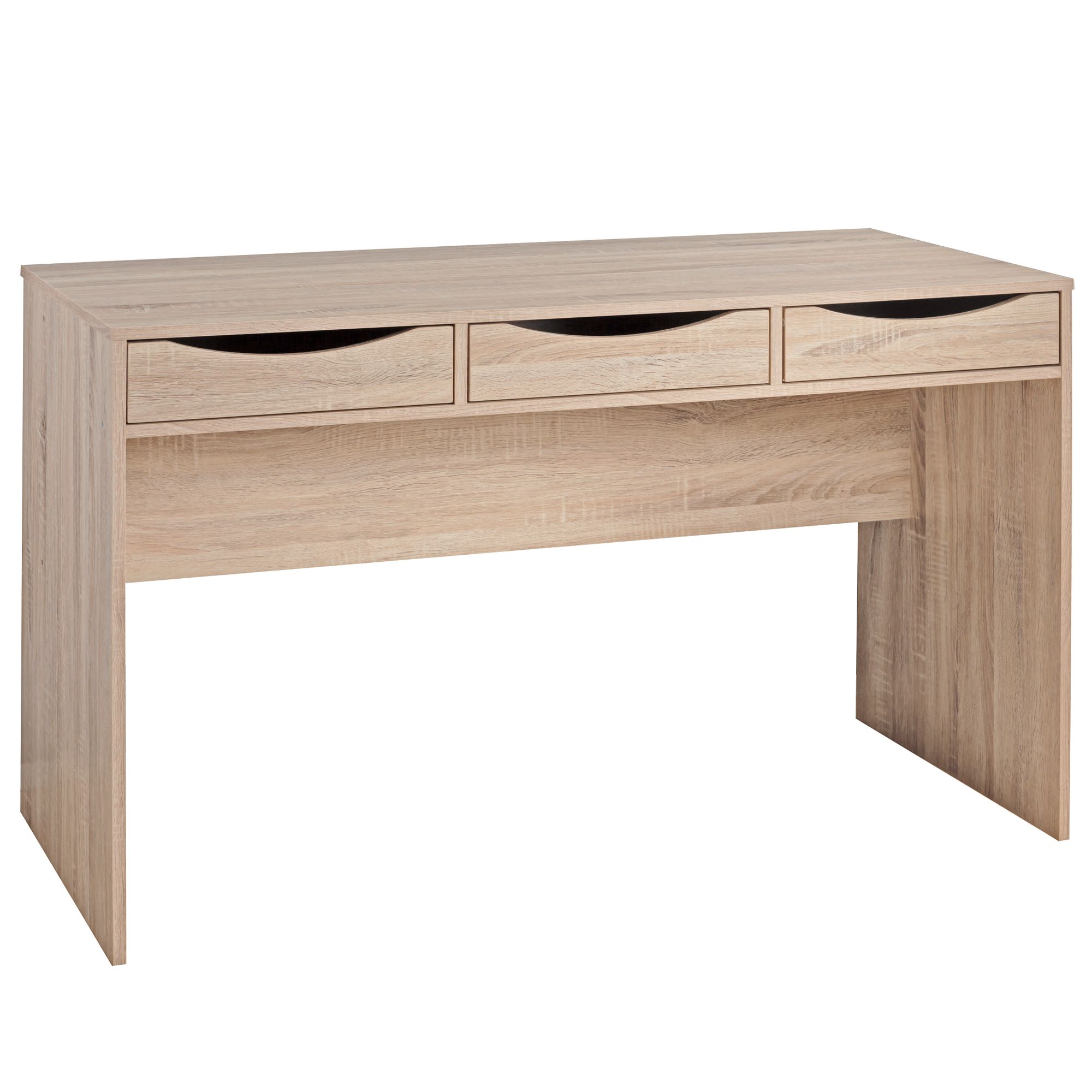 Desk 120 cm design office table sonoma oak modern youth desk 3 drawers & storage space saving
