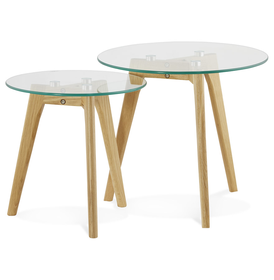 Alterego coffee table LOVYOU frame colour natural table top transparent