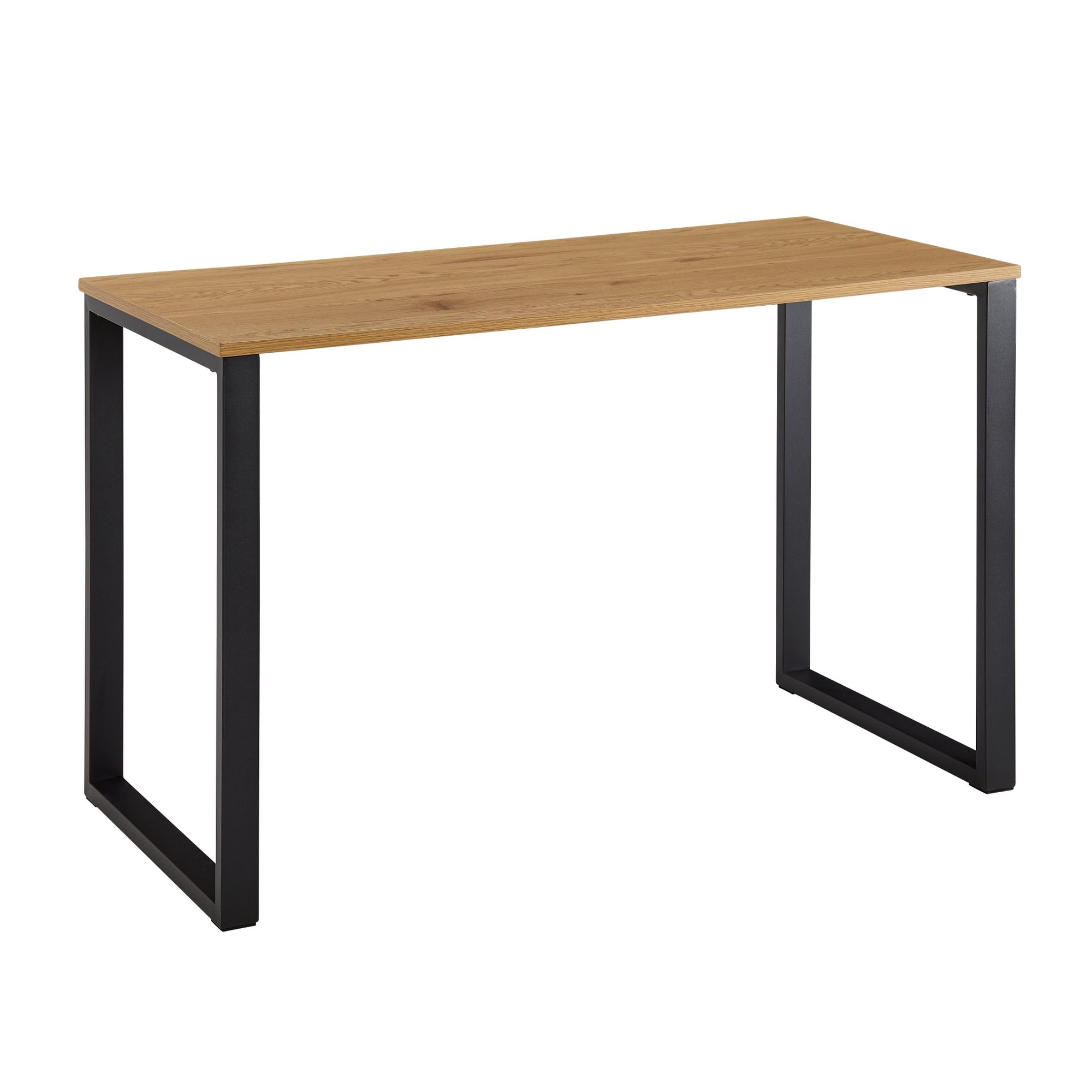 Desk Oak Decor / Black | 120x60x76 cm | MDF Top and Metal Legs