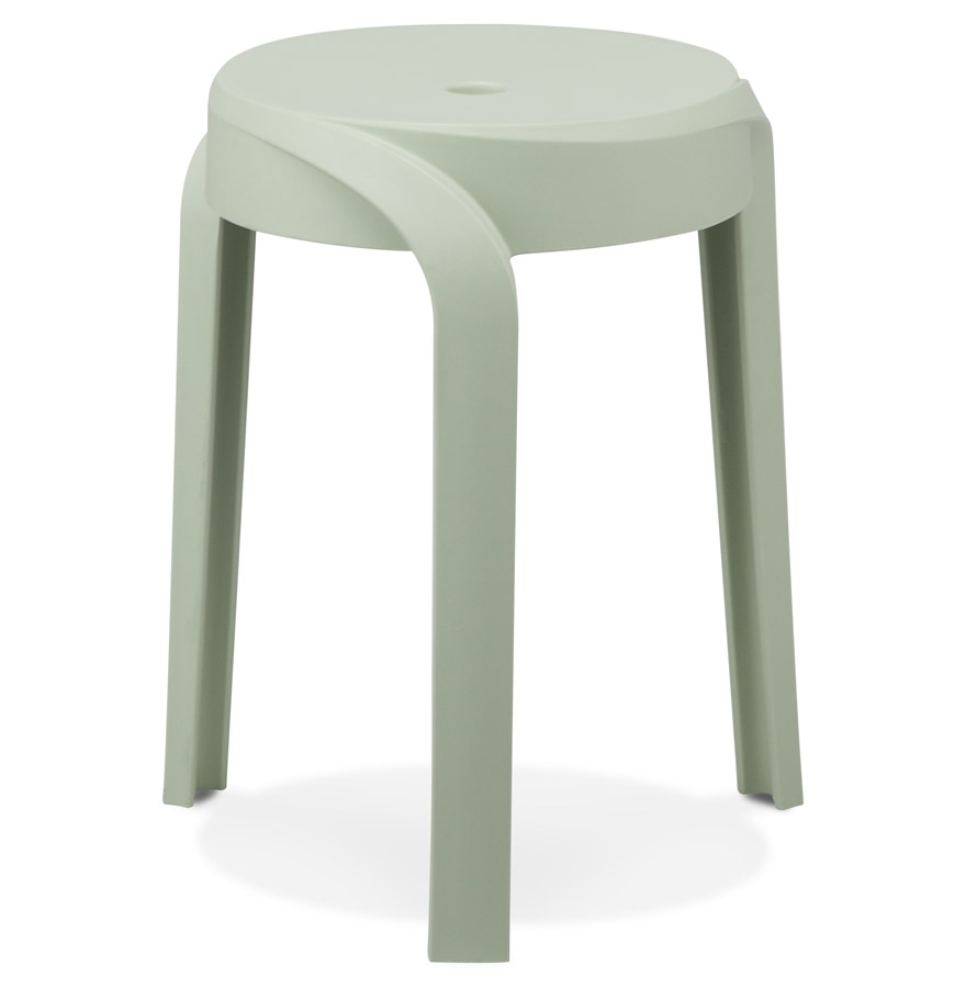 'POMPA' stackable low stool in light green plastic material