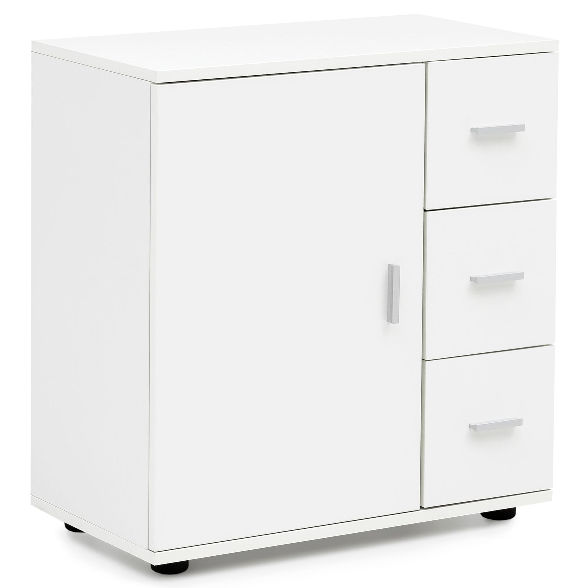 Cabinet wl5.877 white 60x65,5x33 cm midi cabinet with door & drawers