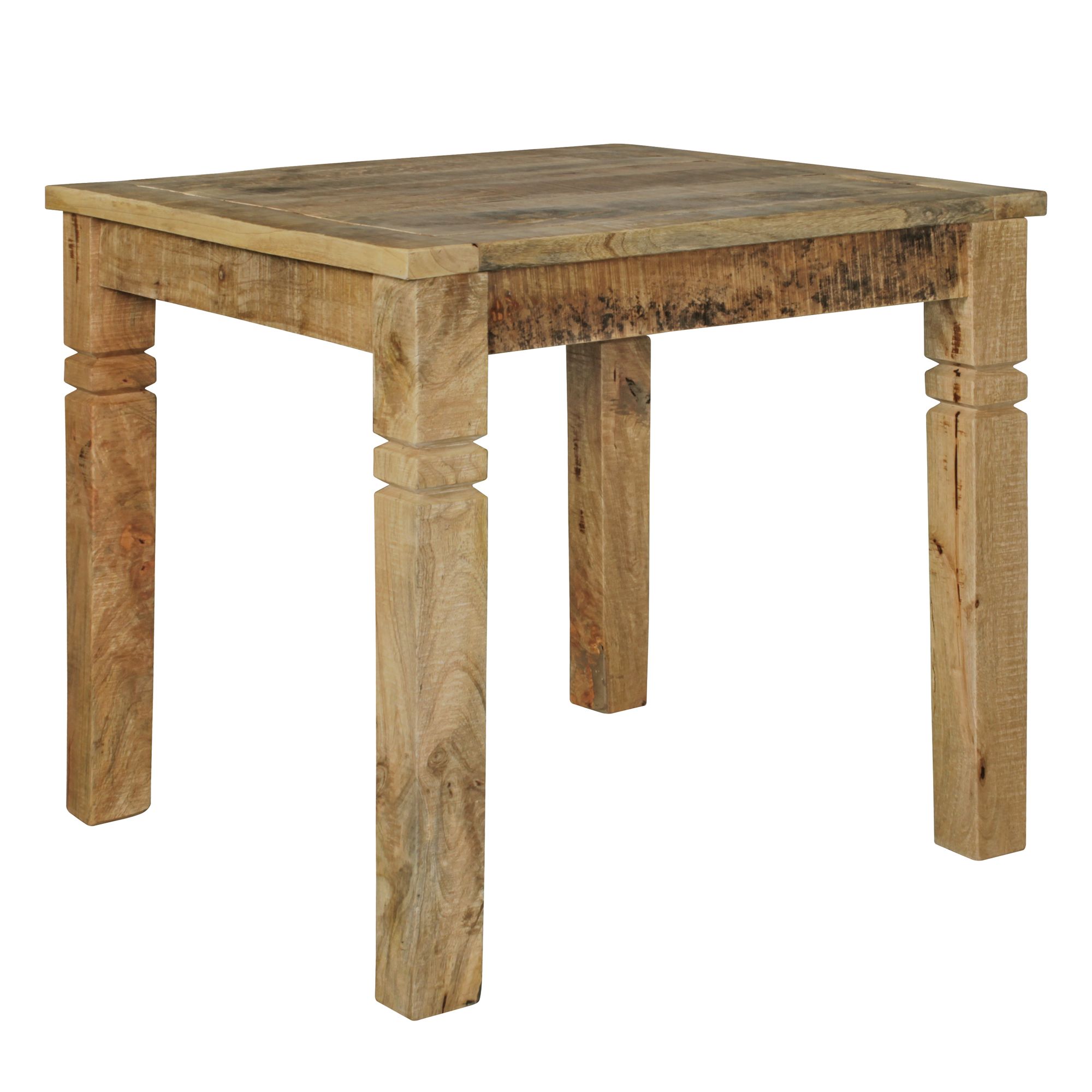 Square Brown Solid Mango Wood Dining Table 80 x 80 x 76 cm | Rustic Country Style