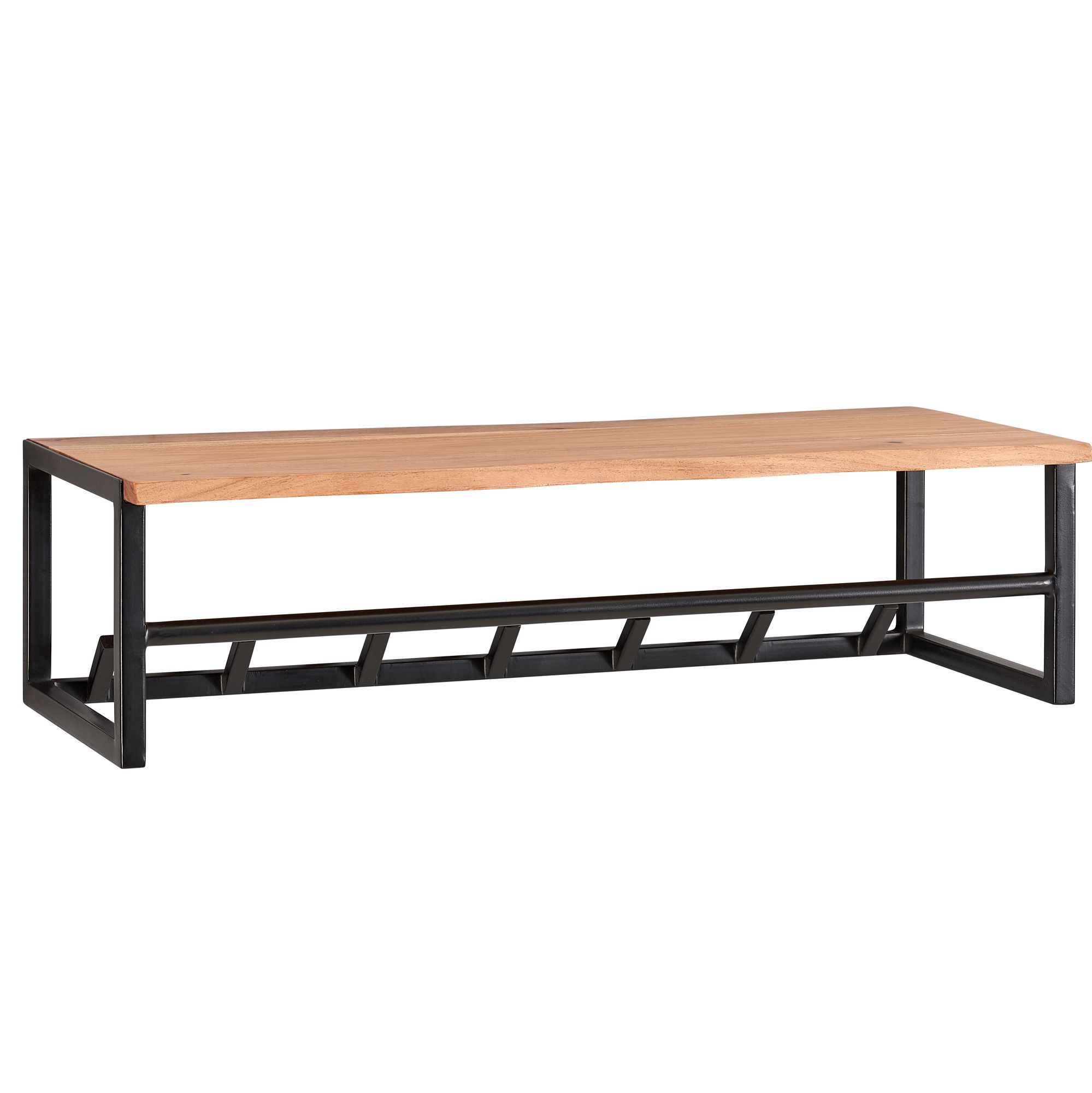 Design coat rack acacia solid wood / metal 80x22x33 cm