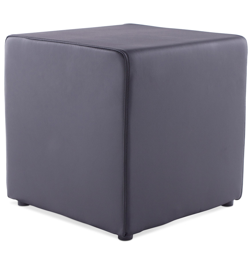 Black synthetic lounge 'CUBE' pouf