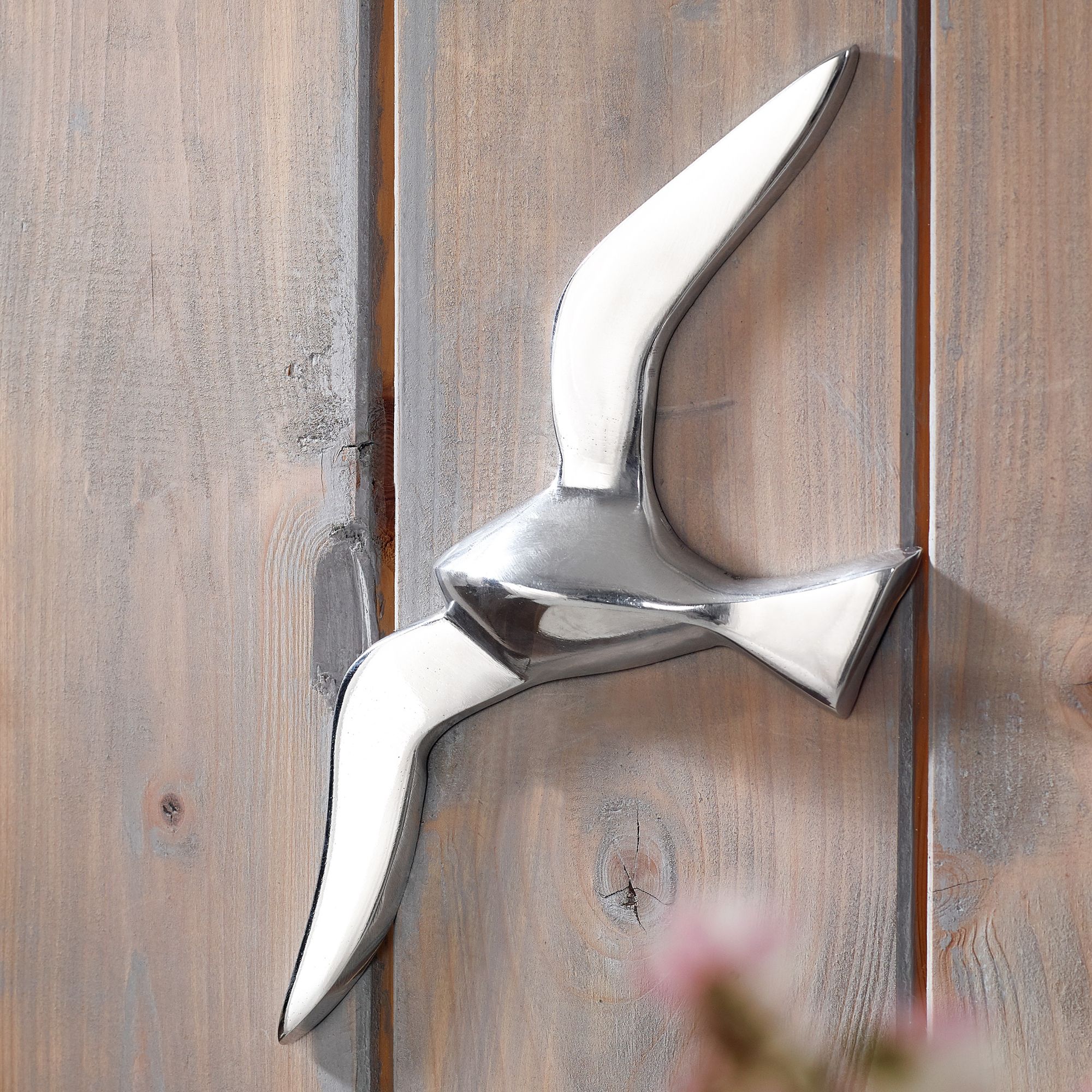 Wall decoration s seagull polished aluminum dekofigur 30 cm statue sculpture small aluminum individually modern maritime