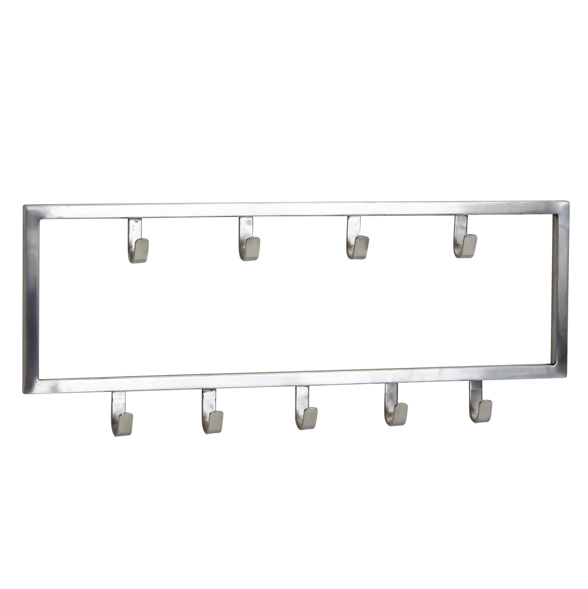 Wall coat rack metal silver 50x20x4 cm design hall coat rack steel