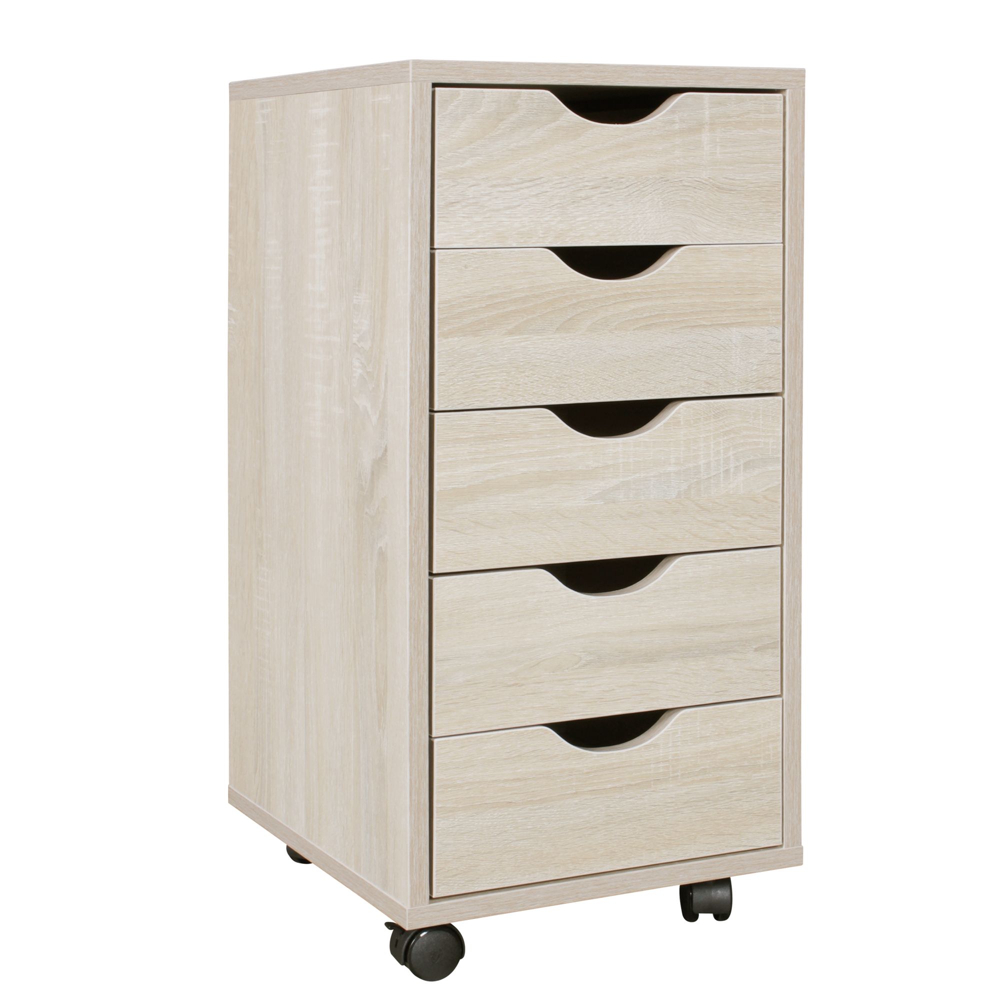 Roll container mina 33 x 64 x 38 cm mdf wood 5 drawers sonoma