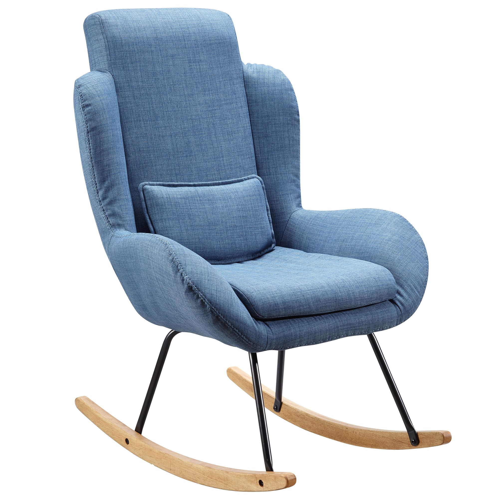 Rocking chair rocky blue design relaxing chair 75 x 110 x 88.5 cm
