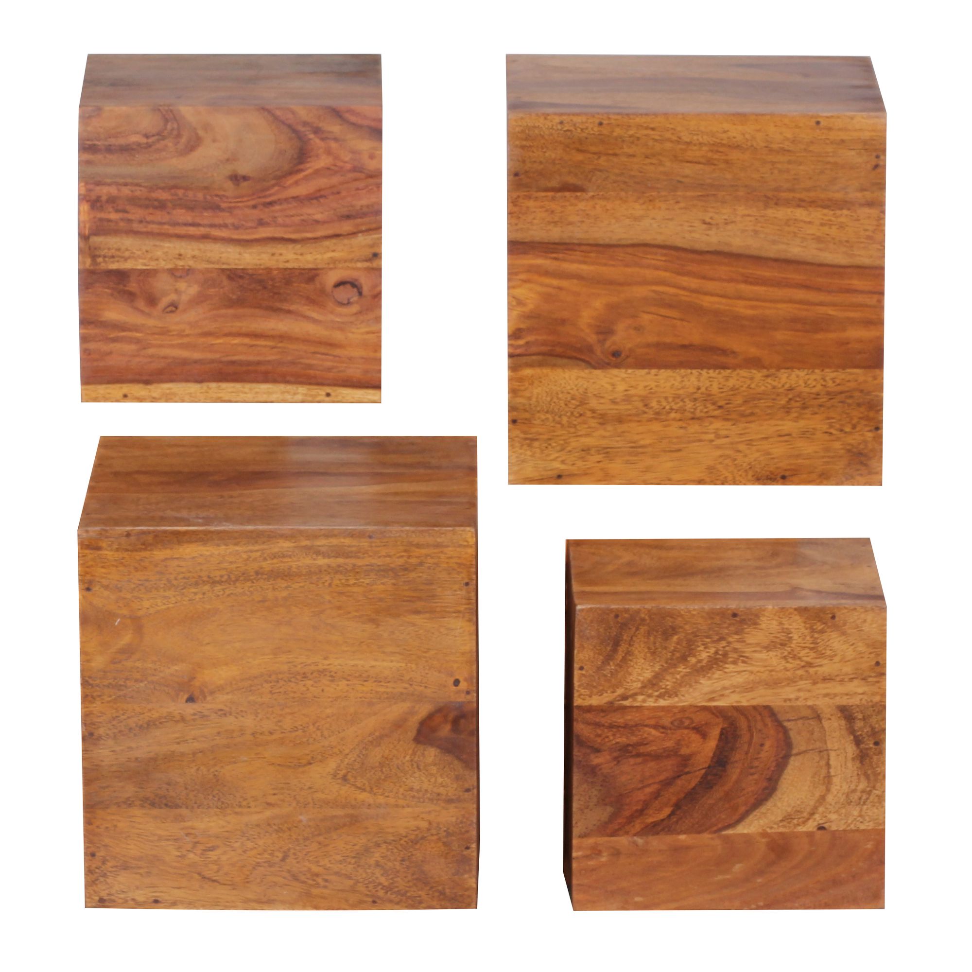 Set of 4 wall shelves mumbai solid wood sheesham wooden shelf country style hanging shelf 25cm and 20cm real wood wall board