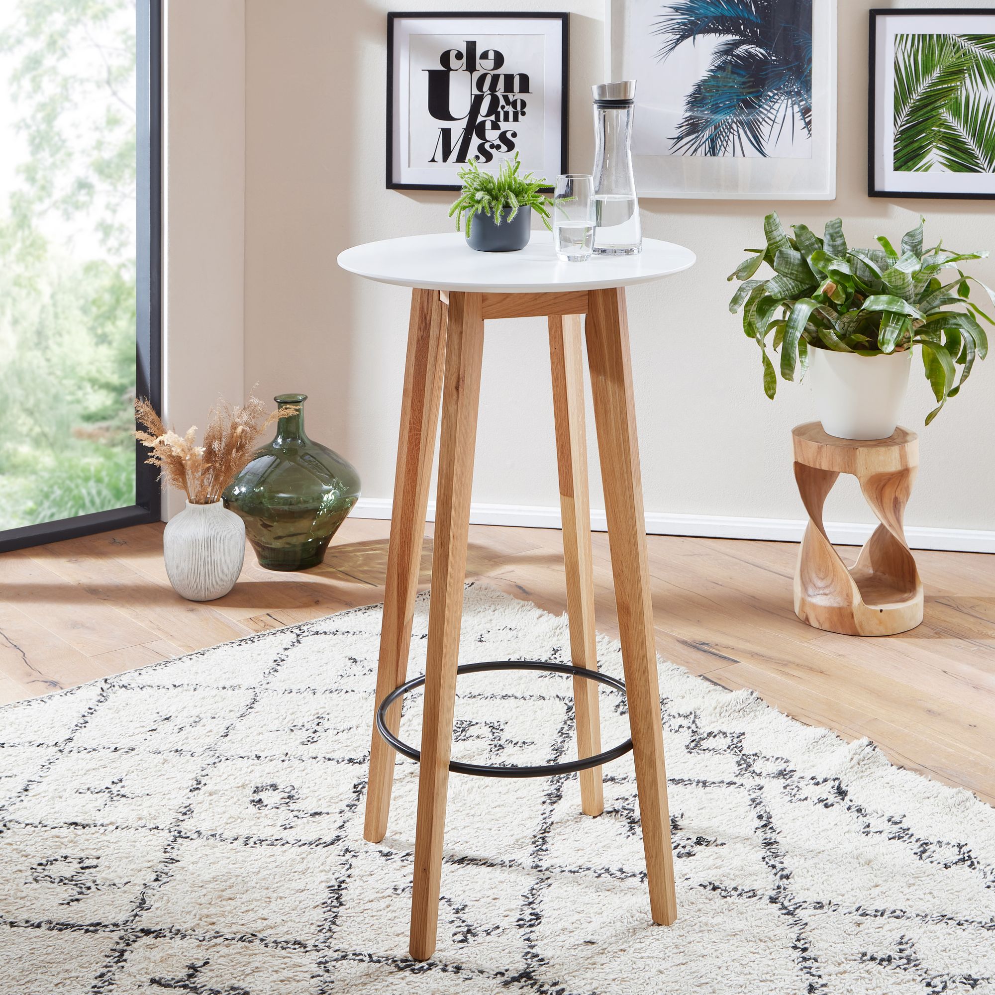 Table 60x110x60 cm white round