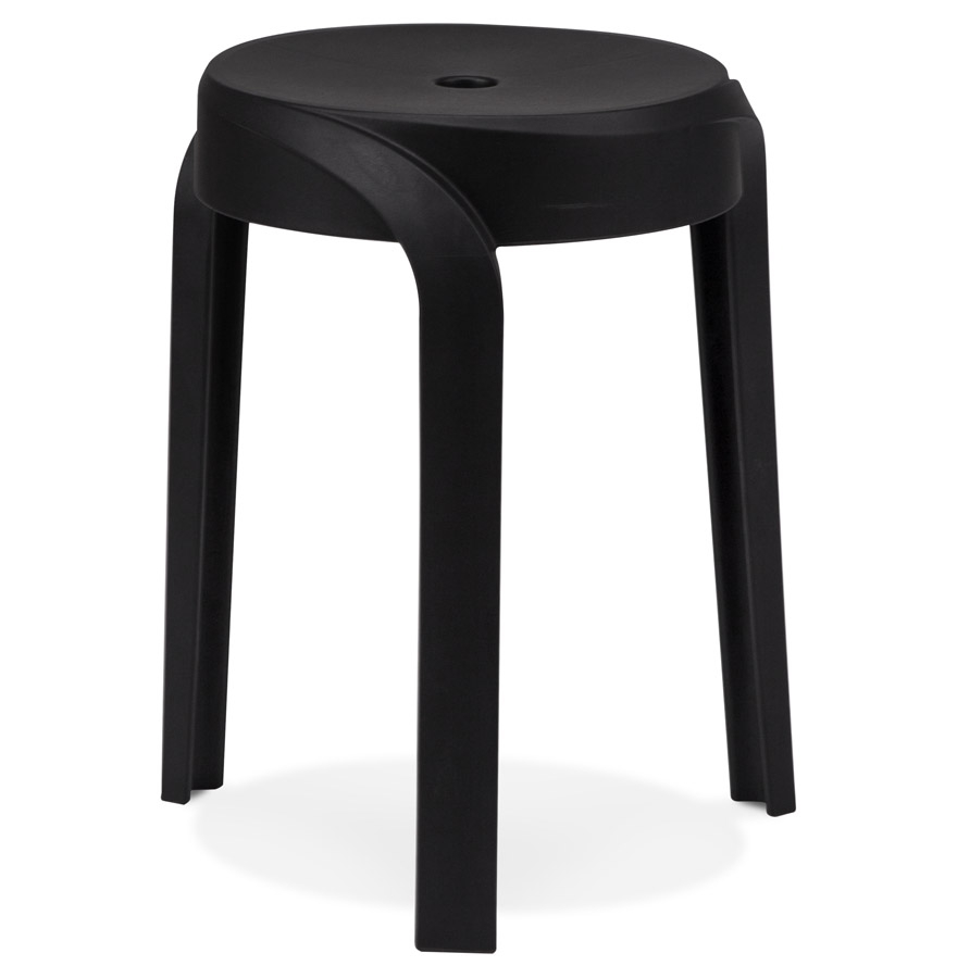 Black plastic 'POMPA' stackable low stool