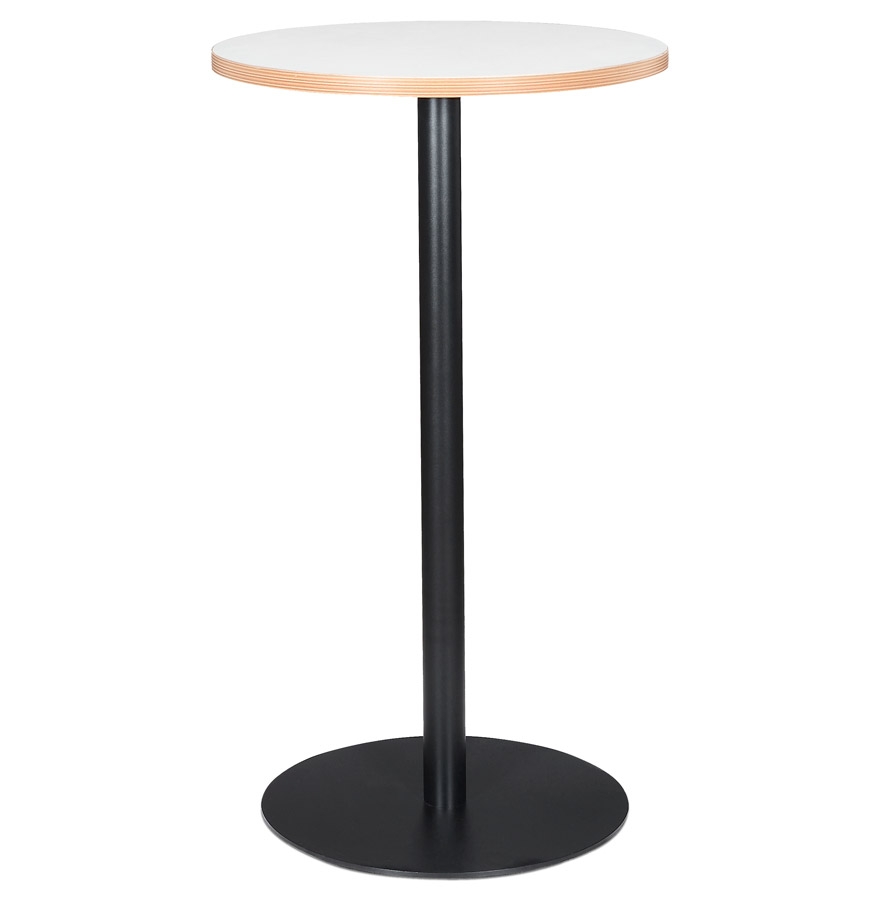 White 'POLLUX ROUND' eater with black foot - Ø 60 cm