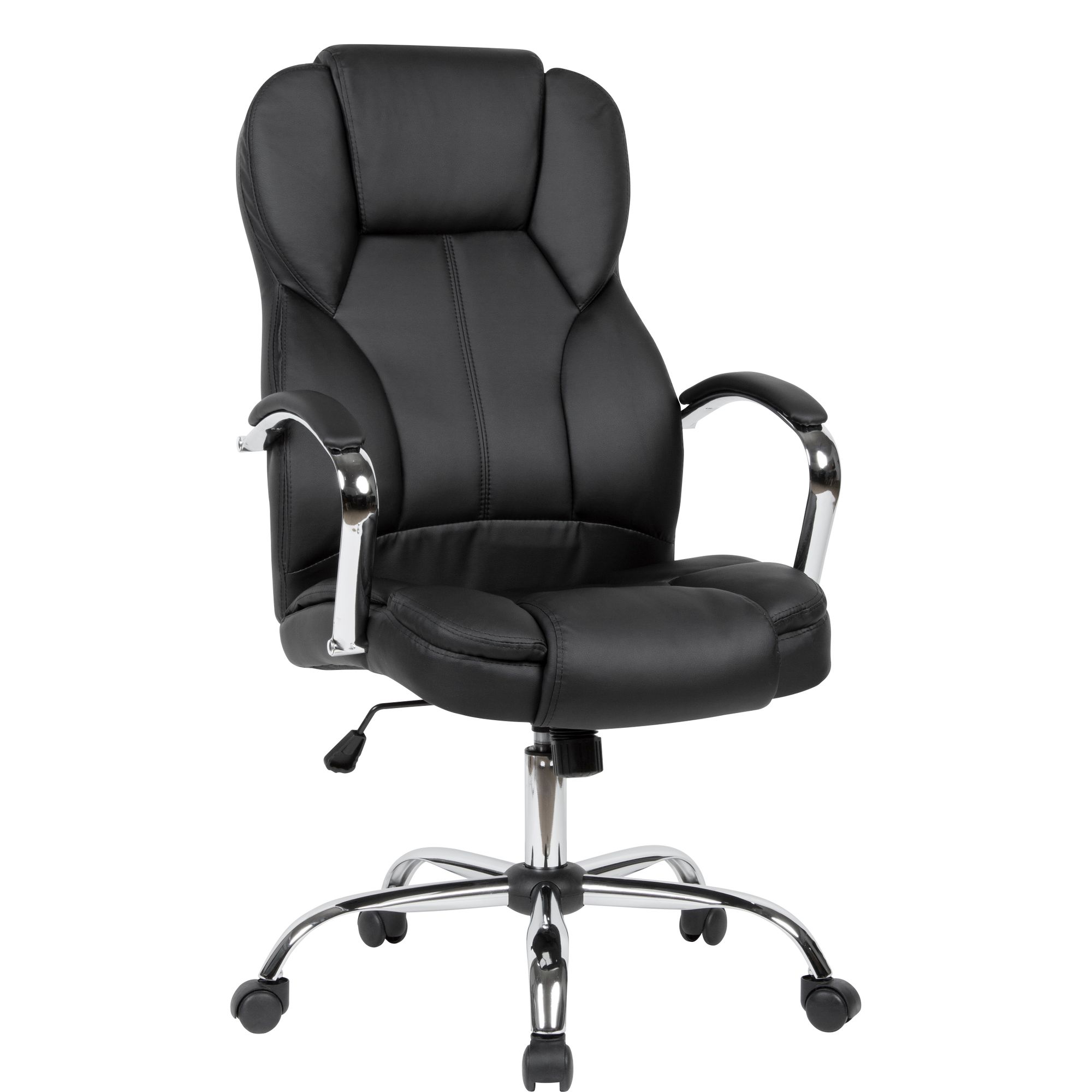 Imitation leather black desk chair up to 120 kg