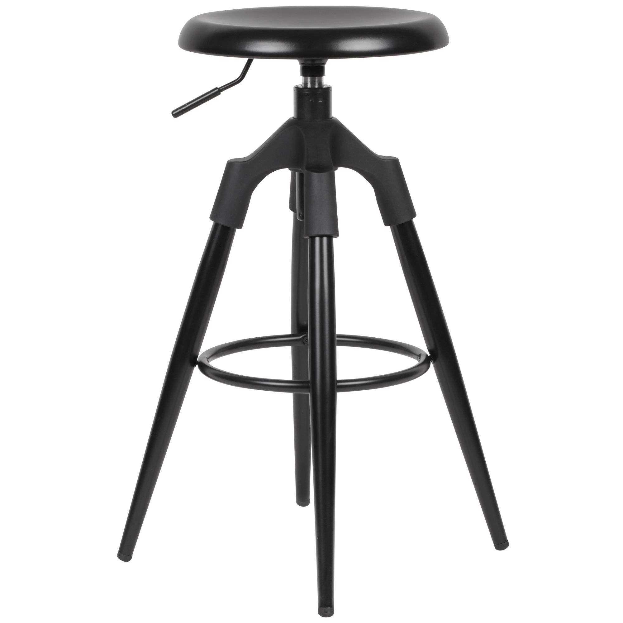 Black Metal Bar Stool | Seat Height 72-80 cm | Max Load 100 kg