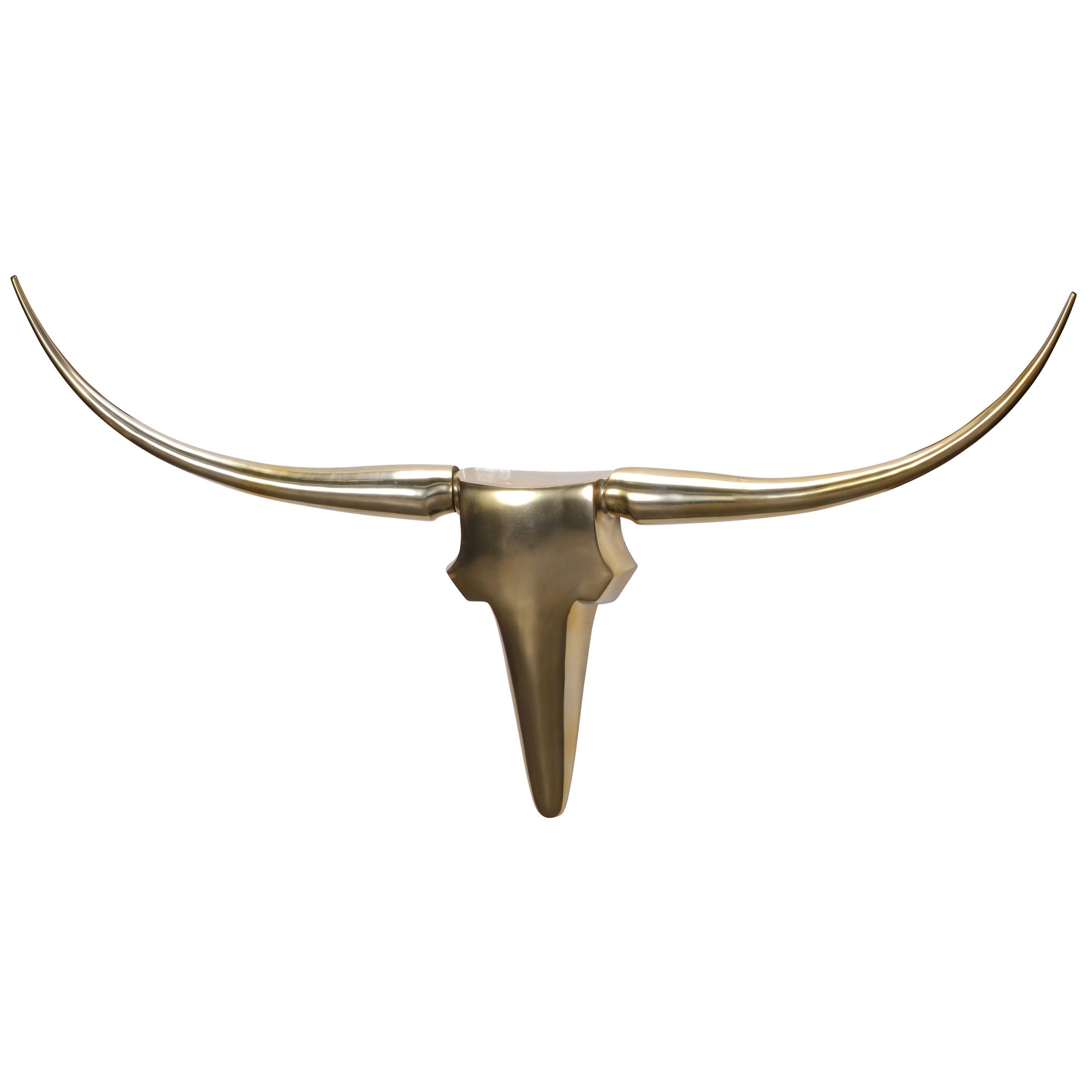 Wall decoration antlers bull l 125 cm aluminum golden