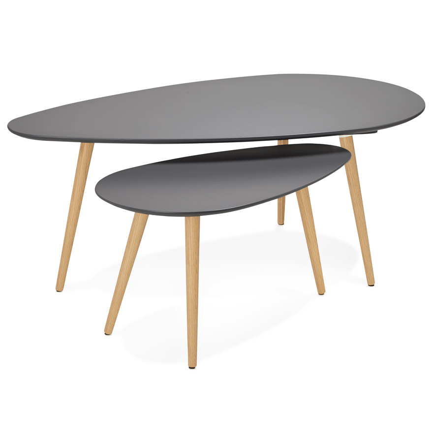 Alterego Coffee Table TETRYS Frame Colour Natural Tabletop Dark Grey