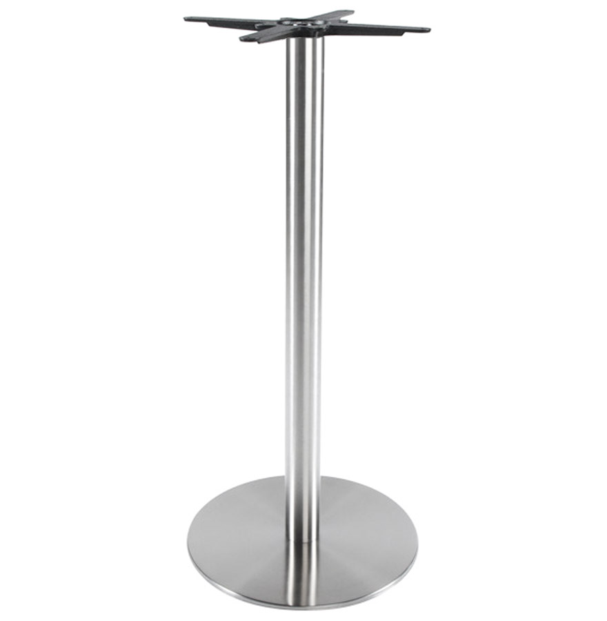 'PLATO' 110 Brushed Steel Table Leg with Round Base