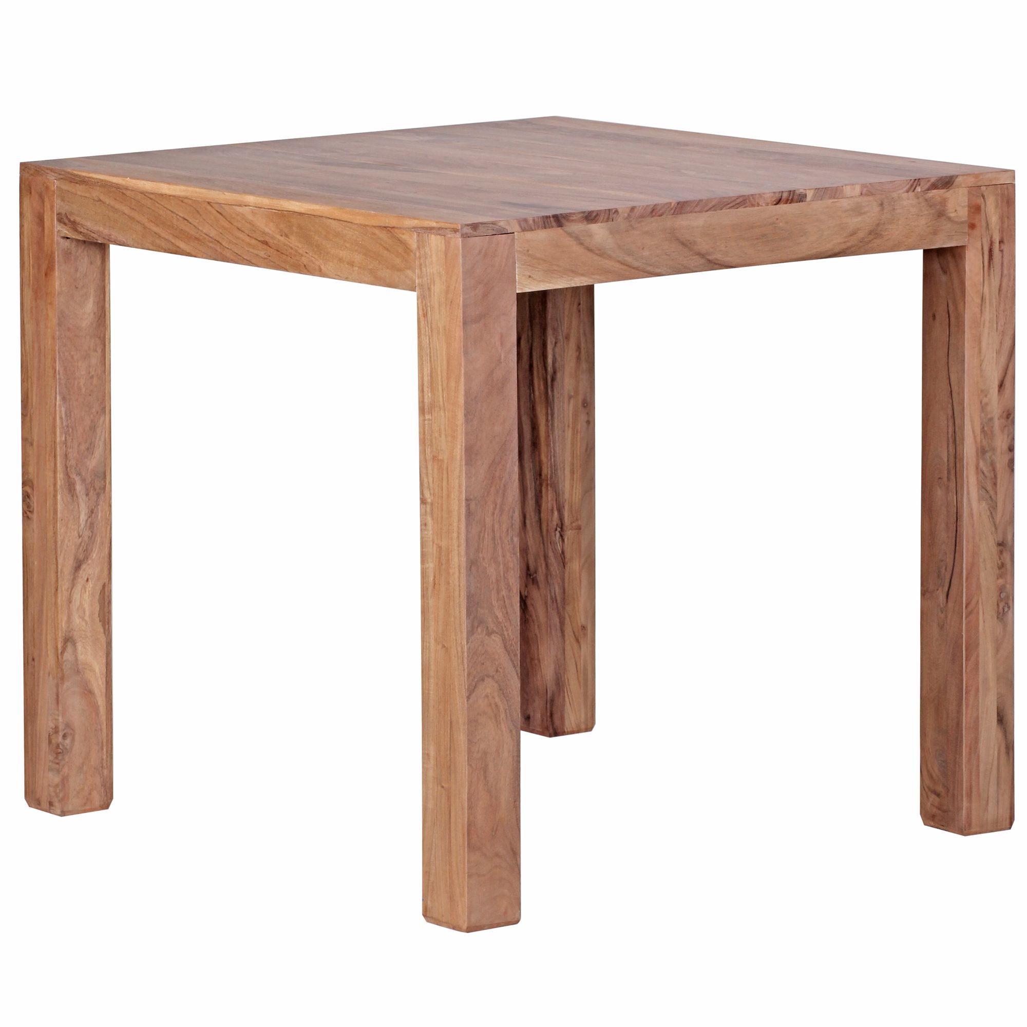 80x80 cm Solid Acacia Wood Dining Table | Dark Brown Color | Modern Design