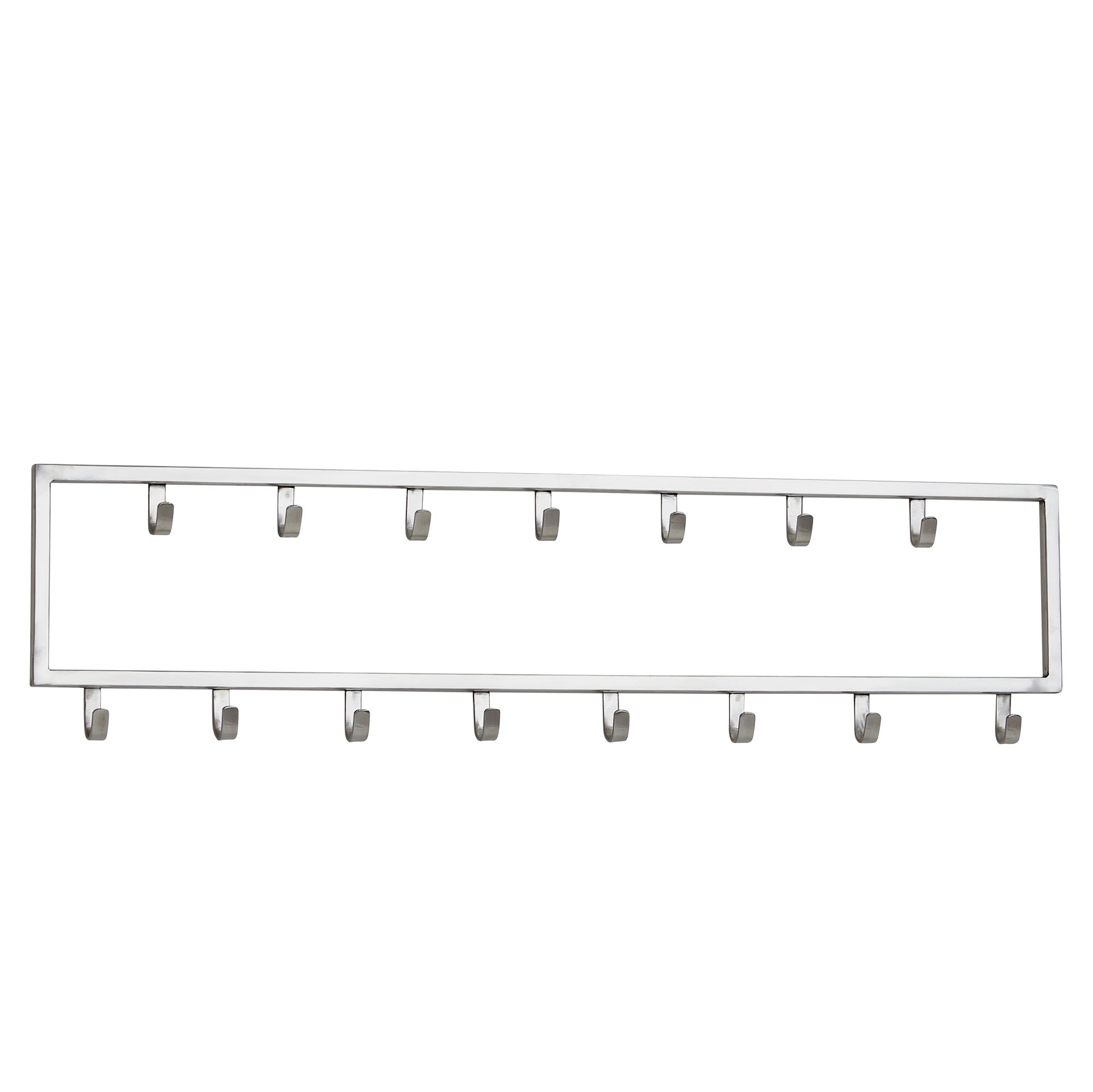 Wall coat rack metal silver 80x20x4 cm design hall coat rack steel