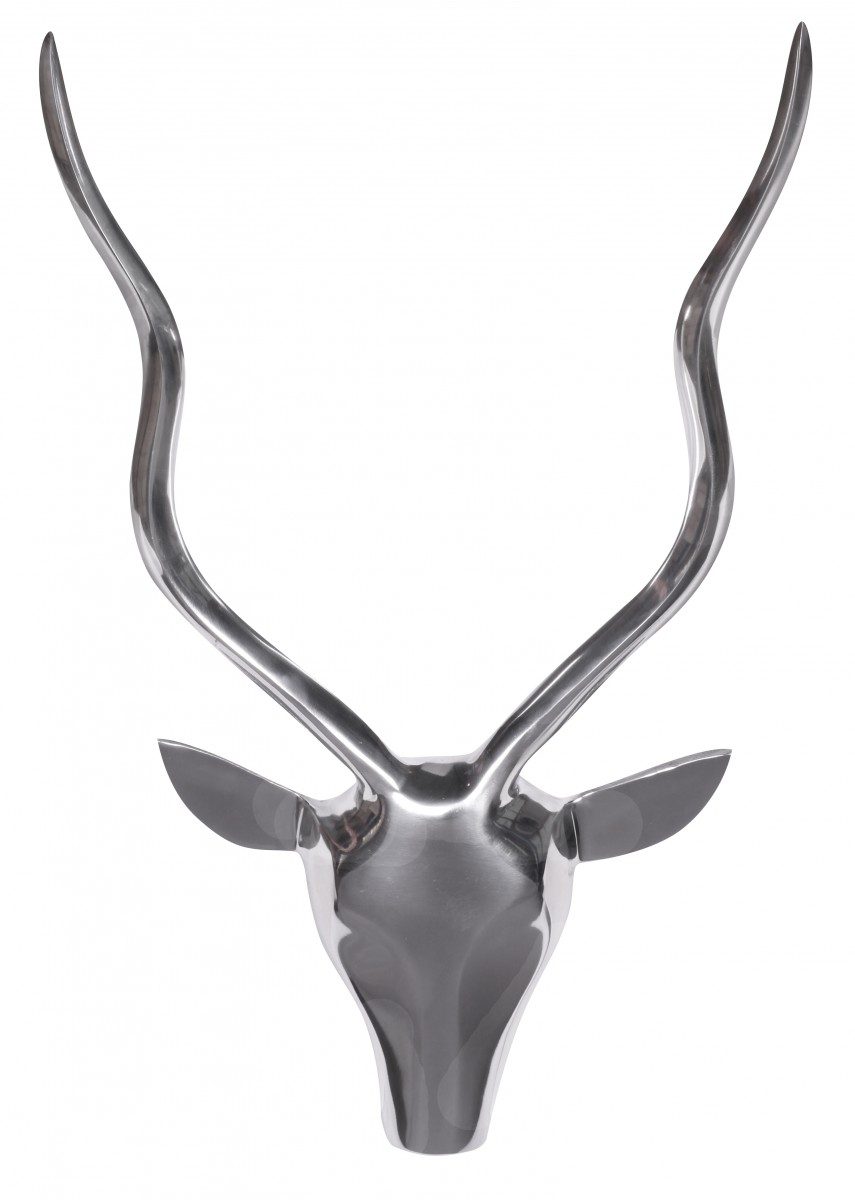 Wall decoration deer s 33 cm aluminum silver