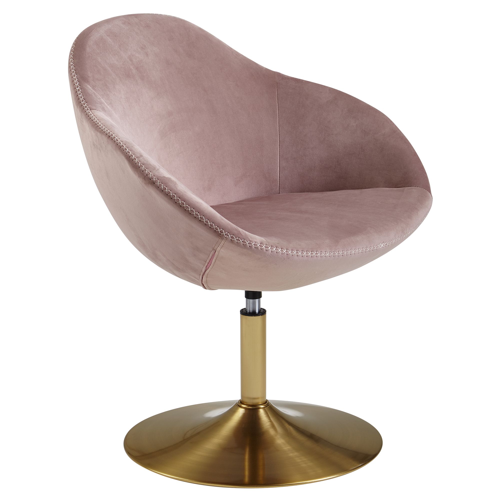 Chair sarin velvet pink / gold 70x79x70 cm design swivel chair
